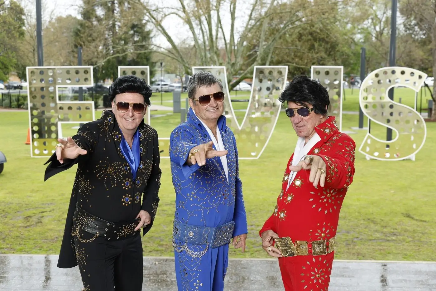 <p>Elvii Anthony McGrath, Neil Westcott and Al Gersbach dress to the occasion to help launch the 2026 Parkes Elvis Festival. PHOTOS: Terry Cunningham/Images Instantly and Christine Little</p>\\n