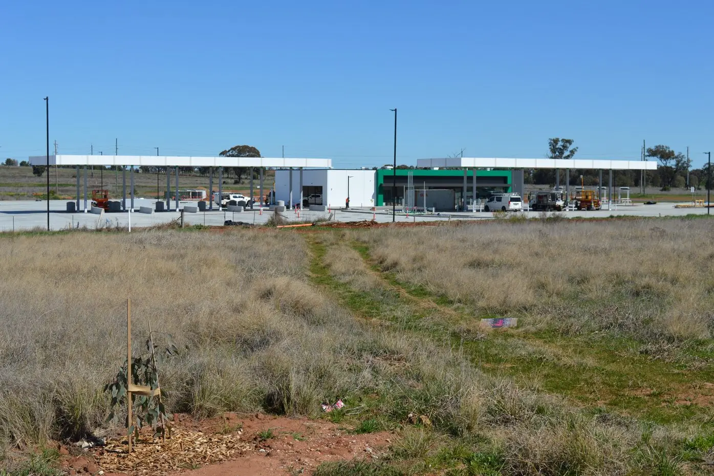 The new BP service centre on the Parkes Bypass will open its doors at 5am Wednesday. Here it is in the midst of construction in August.