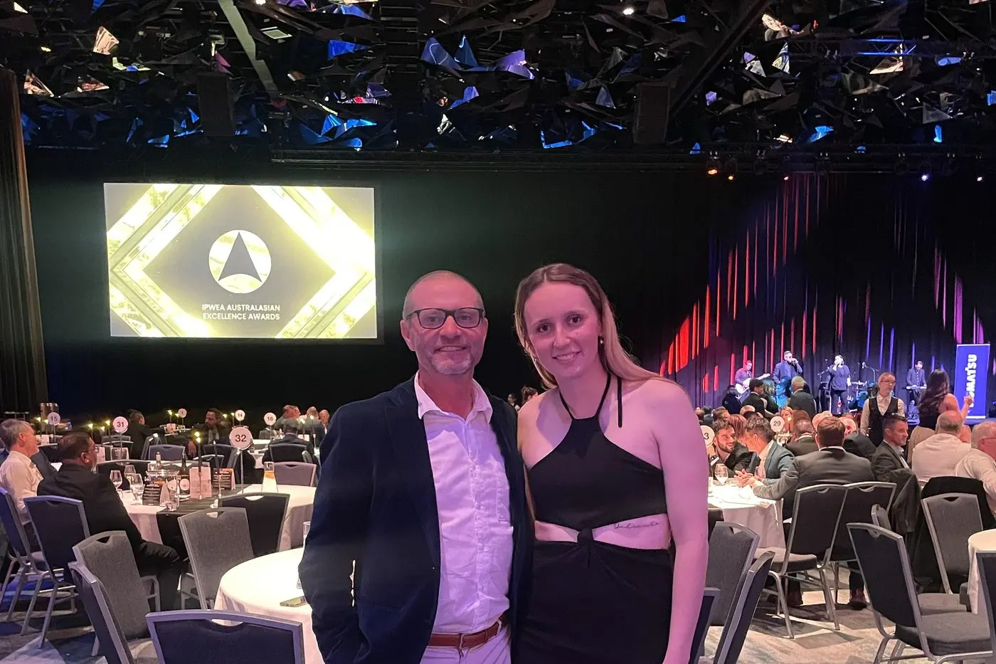 Parkes Shire Council\\u2019s shire presentation coordinator Tim Gillogly and project officer, Bronte O\\u2019Shannessy at the awards gala dinner.
