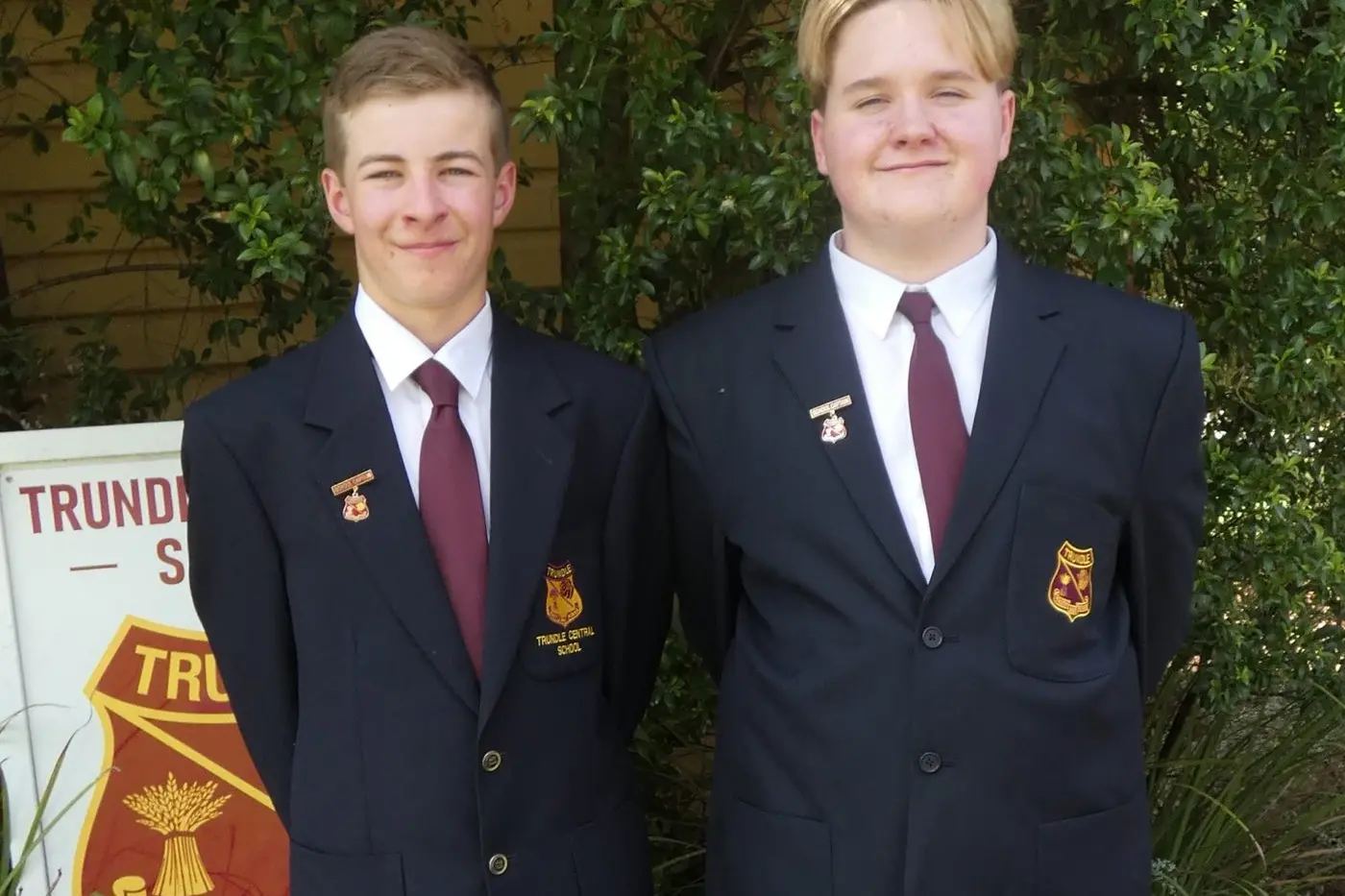 Trundle Central School captains Riley Randall and Joshua Clayton.