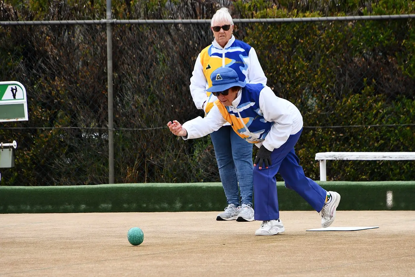 Gremlins must have invaded our system and we incorrectly published the names of these two women last week. Their correct names are Marja Iffland who is watching Lorraine Baker bowl at the Parkes Bowling and Sports Club. PHOTO: Jenny Kingham
