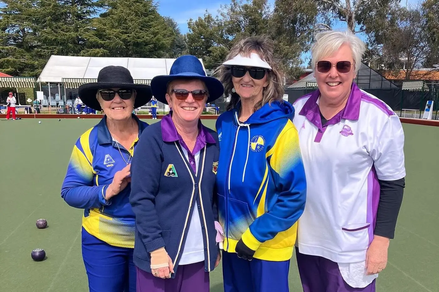 Ladies having a bowl and some fun at the Orange Ex-Services\\' Country Club on 4 September - Marja Iffland from Parkes, Kath from Canowindra, Lil Thomson (Parkes) and Jenny (Canowindra).