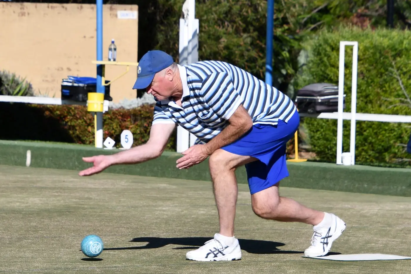 Marty Tighe (pictured) won his social bowls match with partner Rod Ford on Saturday. PHOTO: Jenny Kingham