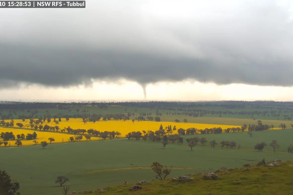 The NSW Rural Fire Service tower near Tubbul captured the weather phenomenon. PHOTOS: NSW Rural Fire Service