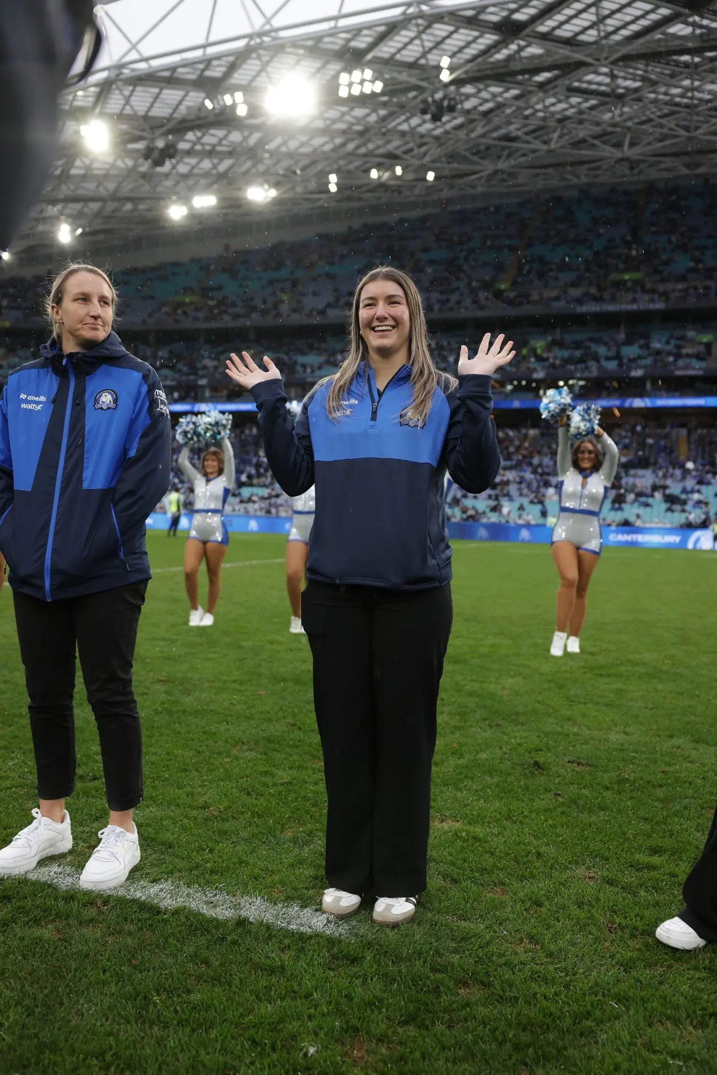 Elizabeth MacGregor being introduced with the 2025 NRLW Bulldogs squad. PHOTOS: Supplied