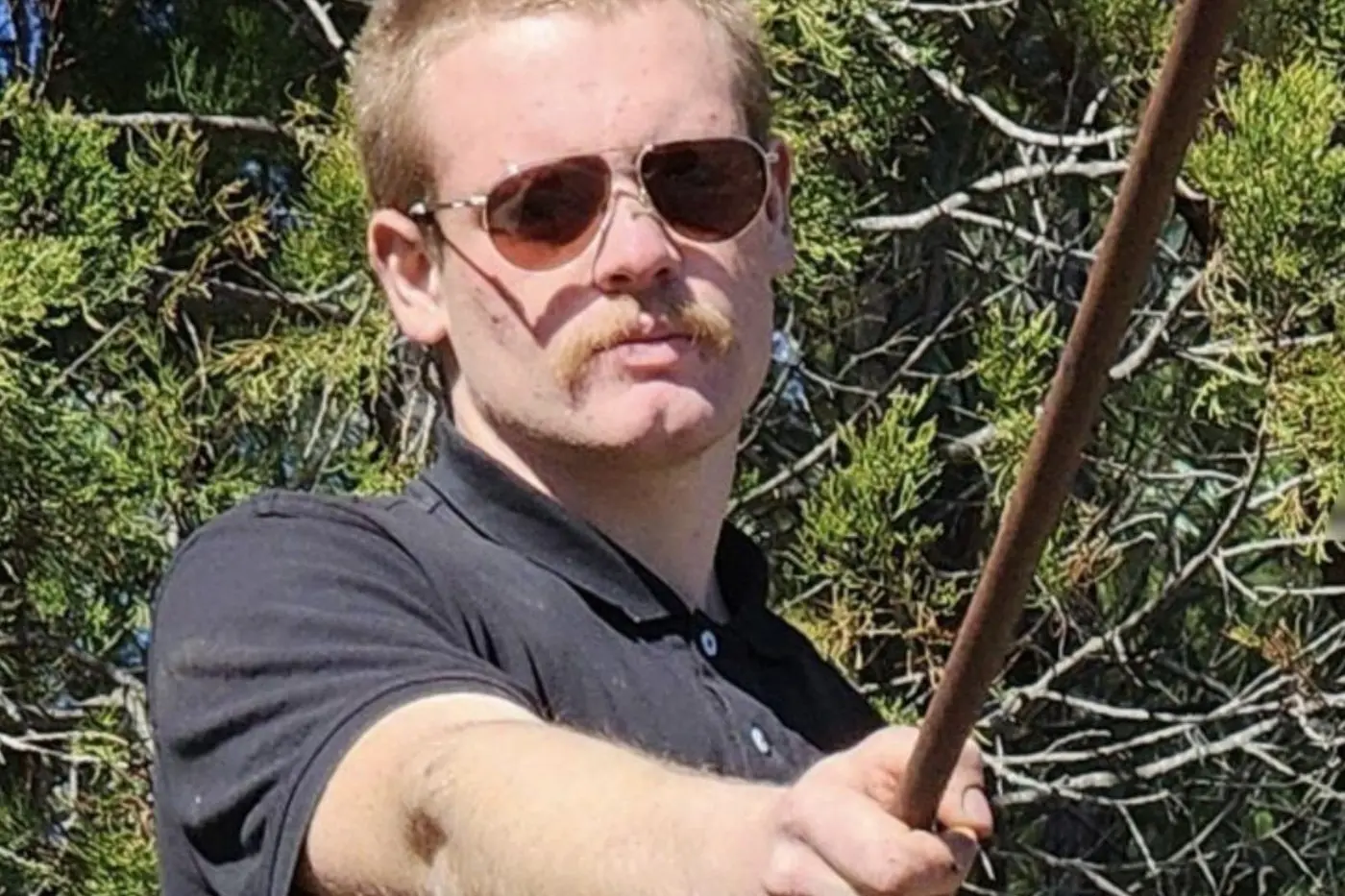 Police are searching for this man after a person was spotted carrying an offensive flag near Parkes. PHOTO: NSW Police