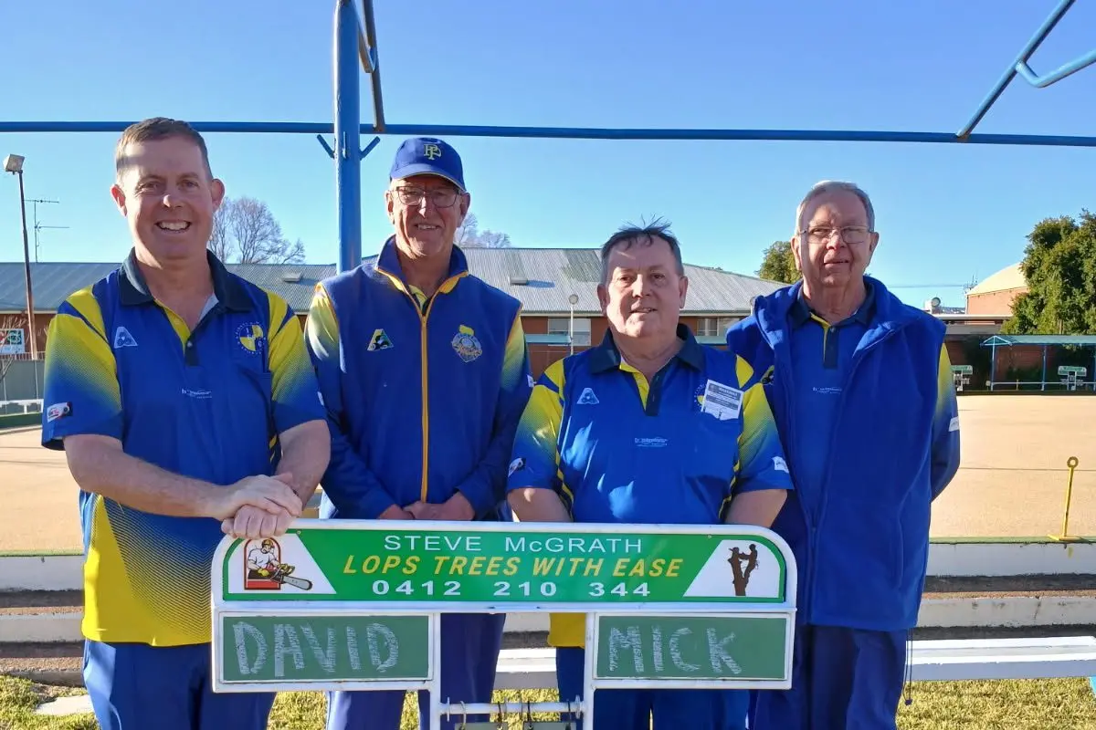 Winners Men\\'s Major Fours.\\u00A0 Name from left to right Mick Went, Mark Dwyer, Greg Townsend and Col Miller.