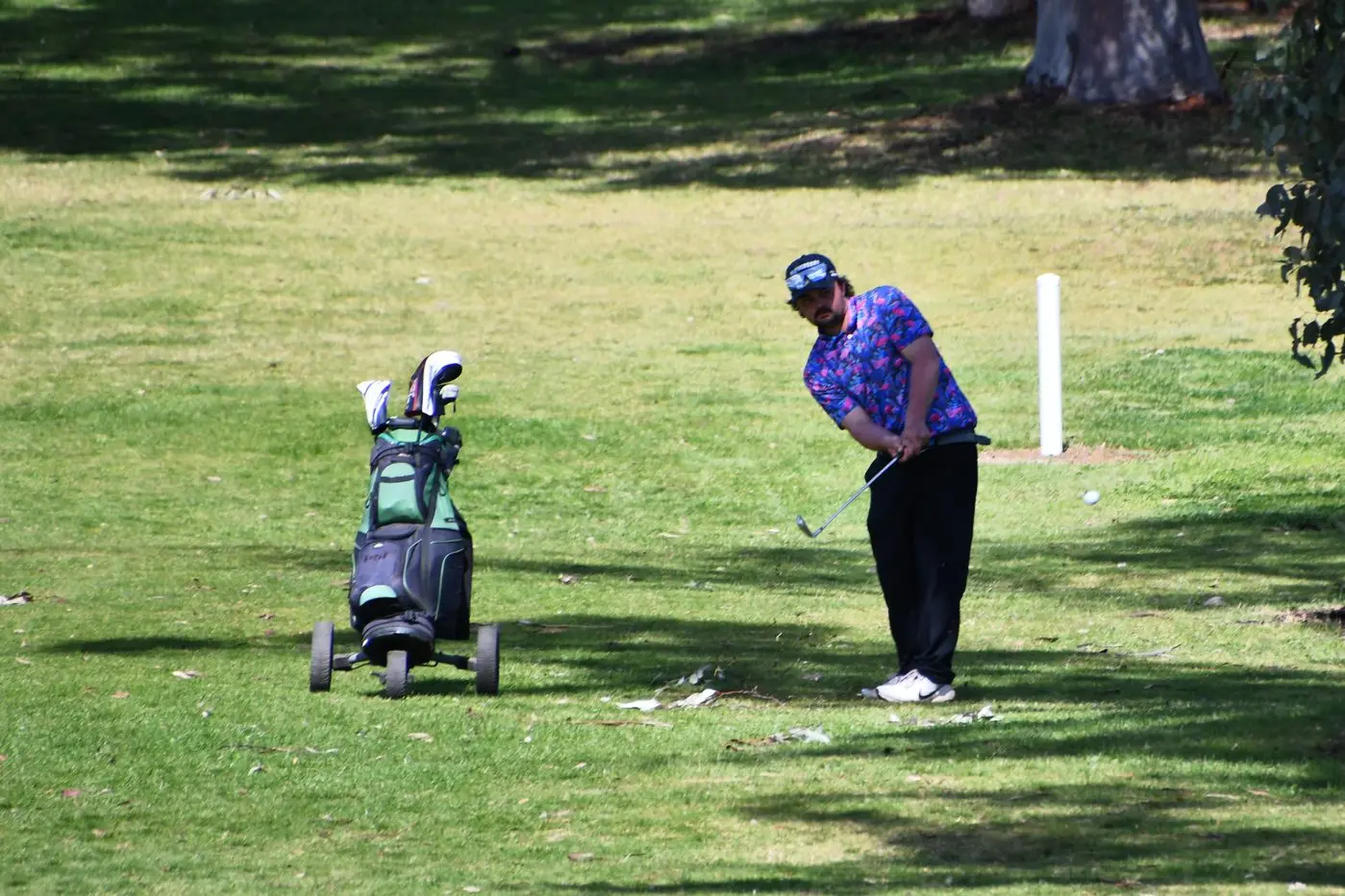 Mick Riley of Parkes was seen out on the Parkes Golf Club green at the Parkes Open. PHOTO: Jenny Kingham
