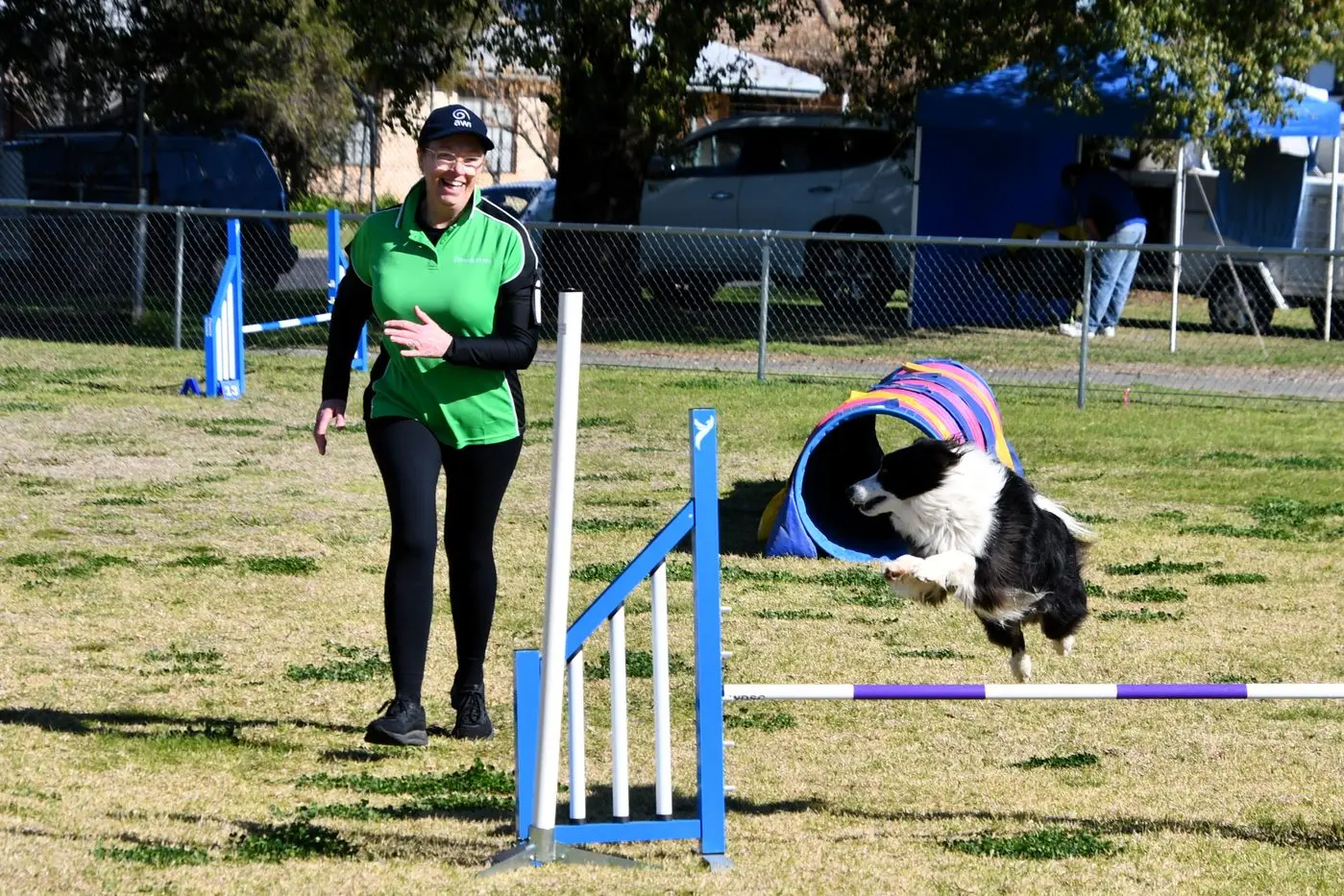 Virginia Rice of Parkes with her Border Collie Nellie gained qualification and fifth in novice gamblers and qualification and first in novice snooker. PHOTOS: Jenny Kingham