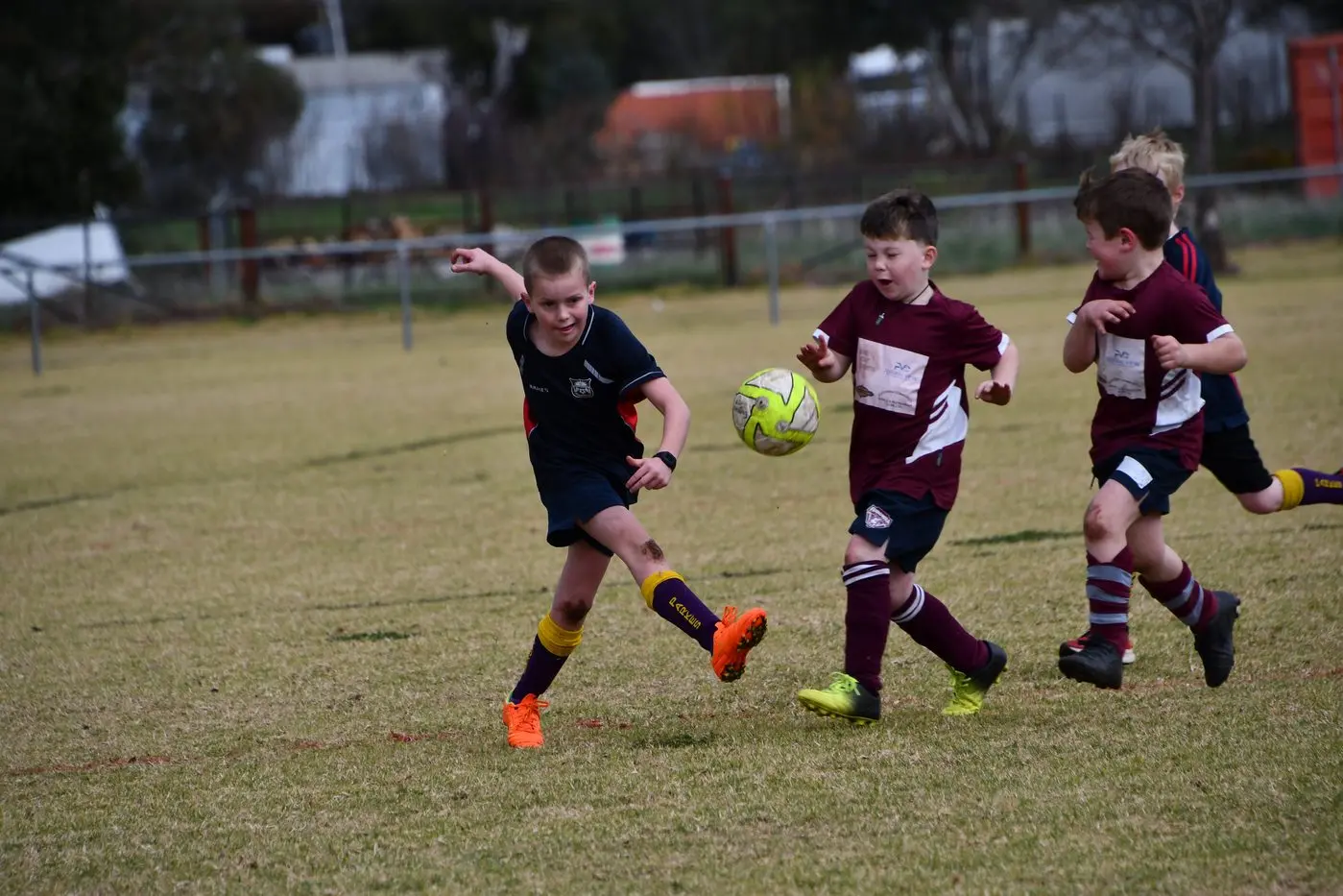 Cooper Rathbone kicks the soccer ball. PHOTOS: Jenny Kingham