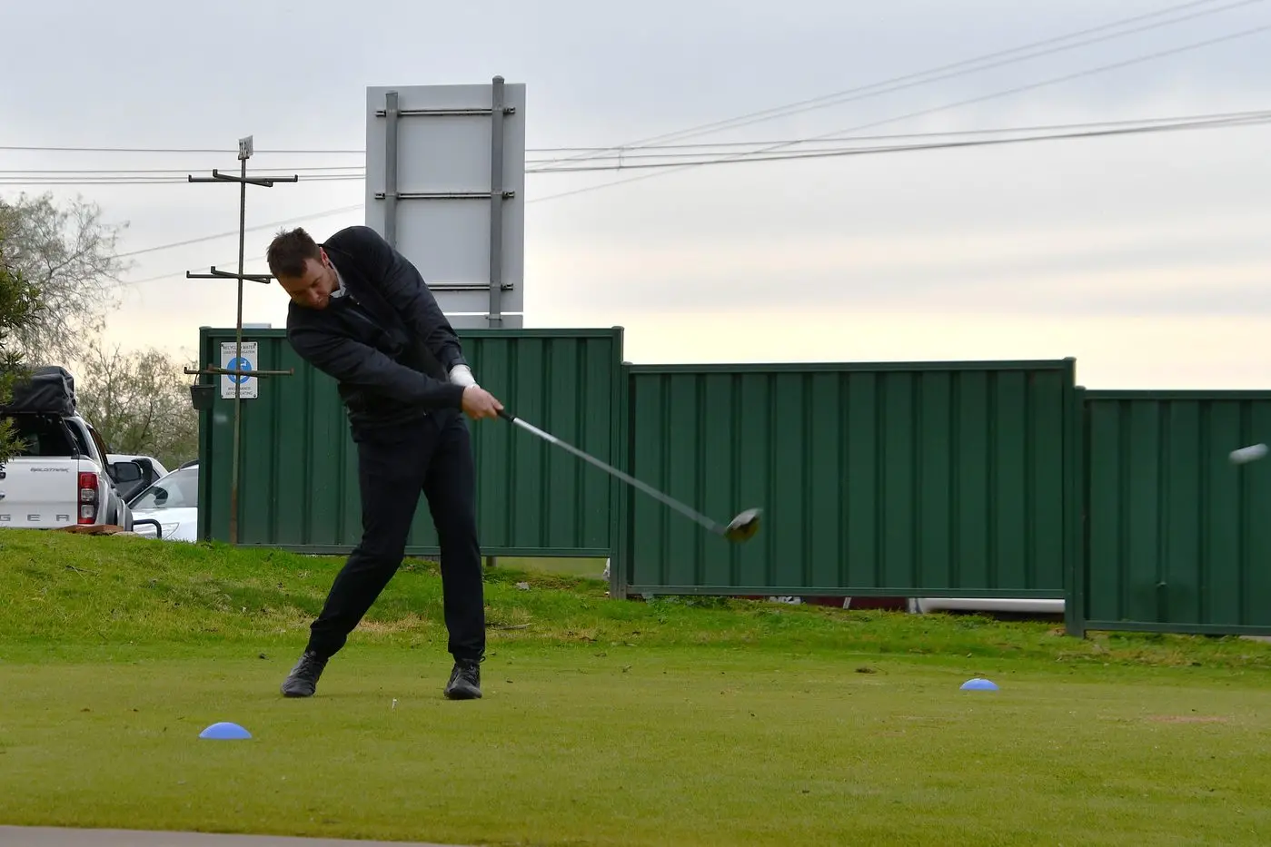 Peter Amor tees off on the Parkes Golf Club greens which are in prime condition for this weekend\\'s Parkes Open which kicks off Thursday. PHOTO: Jenny Kingham