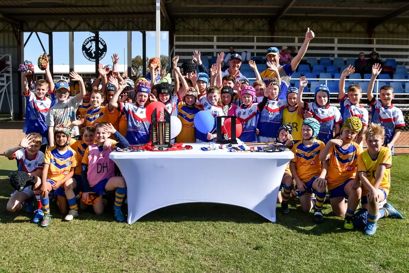 U10s Parkes and Condobolin playing for the Malcom Buerckner Memorial Trophy. Photo by Jenny Kingham