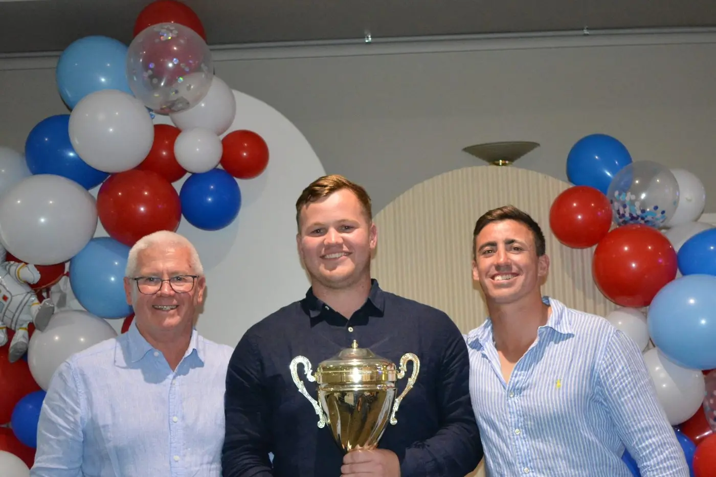 2025 First Grade Player of the Year went to Tom Phillips, presented by president Tony Dwyer and captain -coach Sam Dwyer.