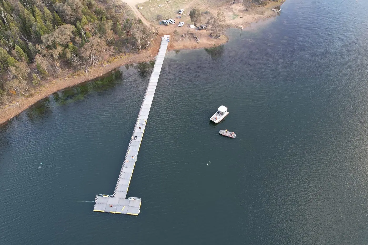 The floating walkway is now complete at Lake Endeavour. PHOTO: Supplied