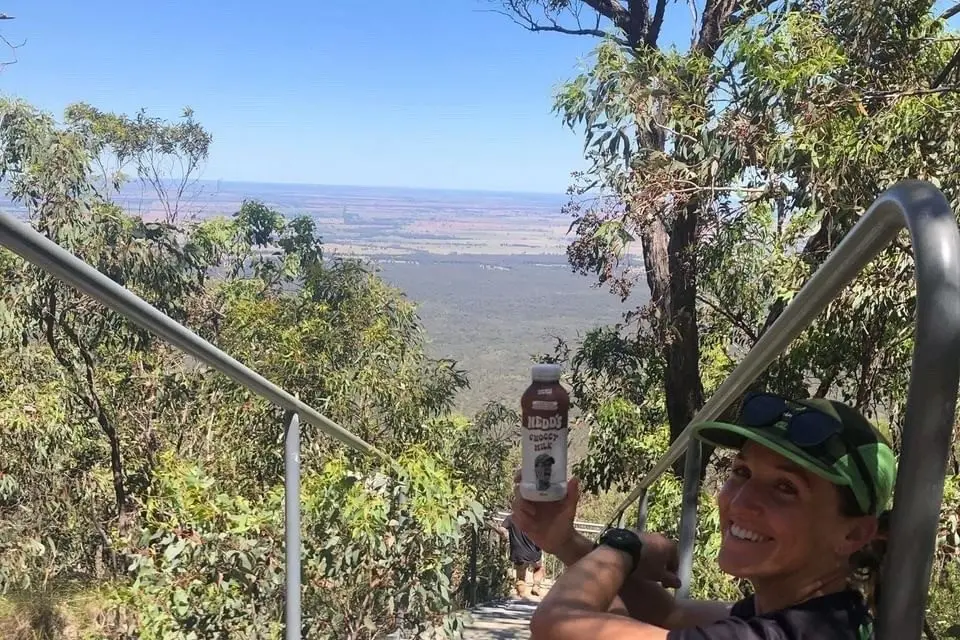 Sarah Hartin in preparation for her over 120km run with Nedd\\'s Milk.