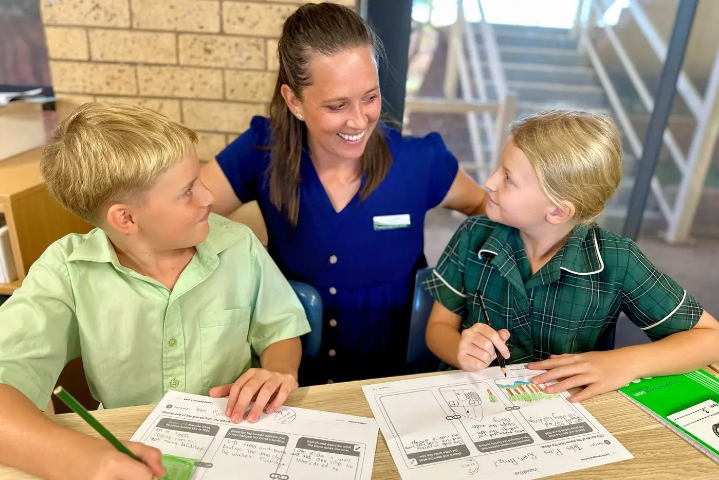 The heart of Parkes Christian School remains with its close-knit community. Pictured are Seth Austin, Stacy Barton and Hannah Farrell. PHOTO: Supplied