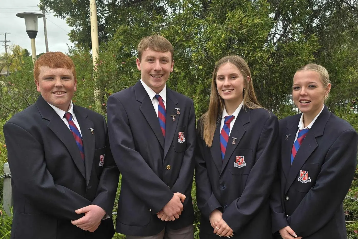 Parkes High School captains. Darcy Summerhayes, Luca Parkin, Naomi Dunn and Lily Collins.