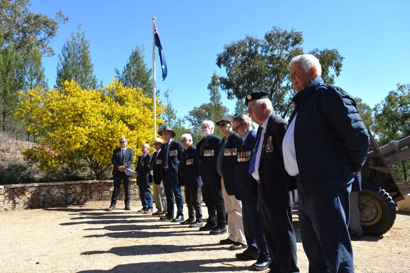 Parkes Vietnam Veterans and others gathered for a service at the base of Memorial Hill on Vietnam Veterans Day. PHOTOS: Christine Little