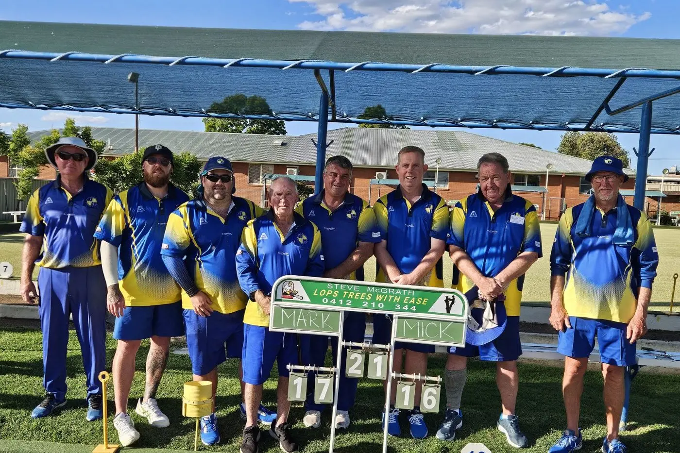 Mark Fitzalan, Jock Townsend, Andrew Reynolds, Joe Davies, Peter McFee, Mick Went, Darryl McKellar and Mark Dwyer played in the Major Fours final. PHOTO: Supplied