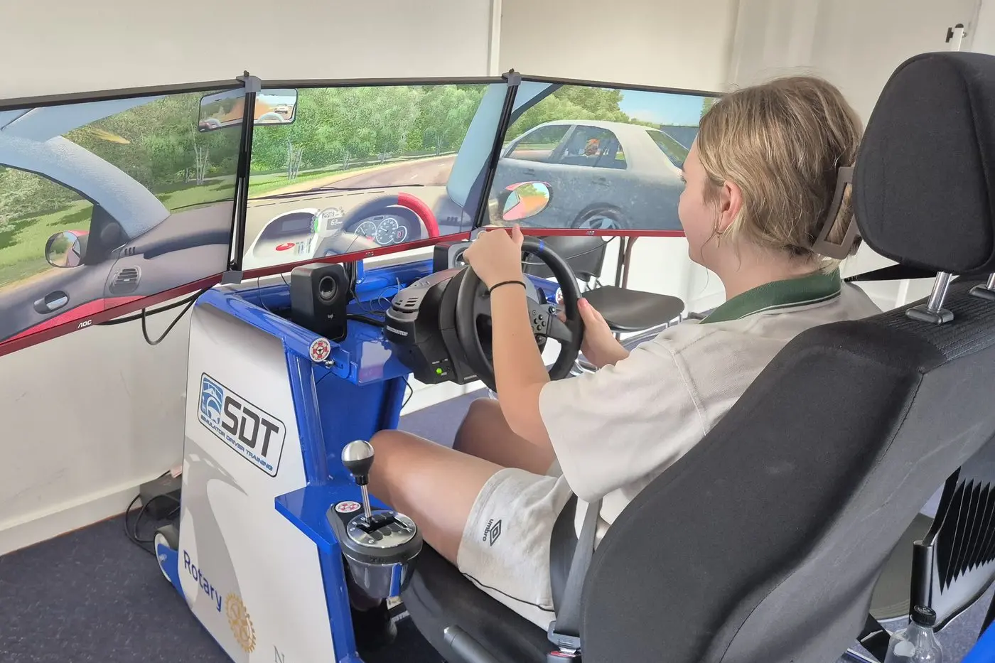 The Rotary Driving Simulator at Tullamore Central School. PHOTOS: Ken Engsmyr