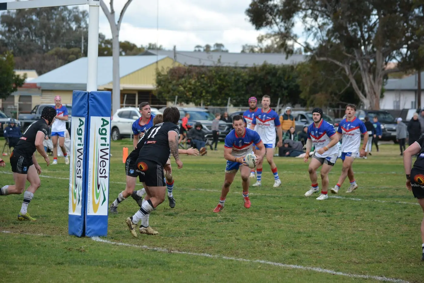 Jake Porter looking for a gap in Magpies defence.