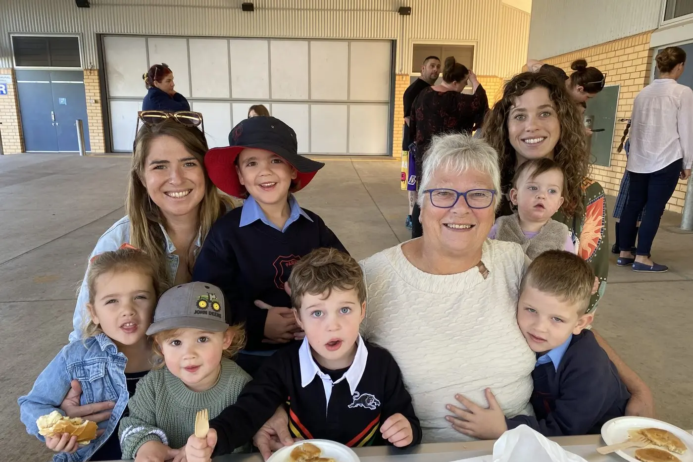 Abby Blair (back left) and Hannah Porter (back right) and Grandma with children and grandchildren. PHOTOS: Supplied