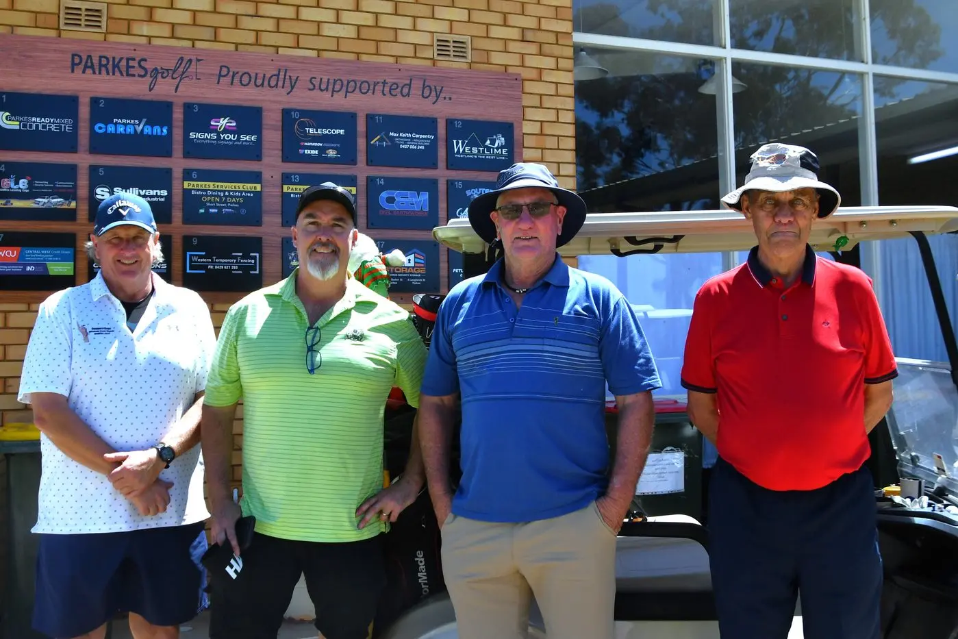 Scott Winter, Dave Chambers, Mick Della Ca and Pup Parker were ready to hit the course. PHOTO: Jenny Kingham