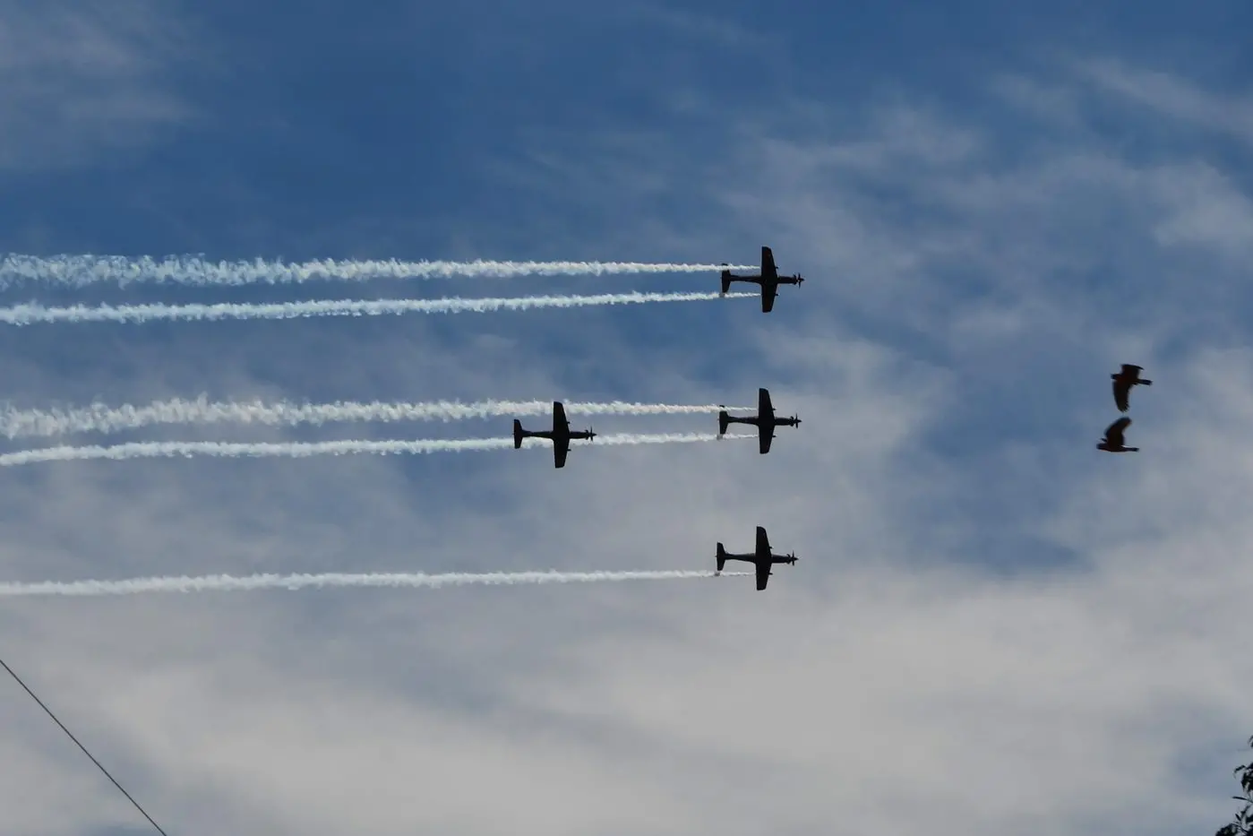 The Roulettes fly over Parkes Airport. PHOTOS: Jenny Kingham