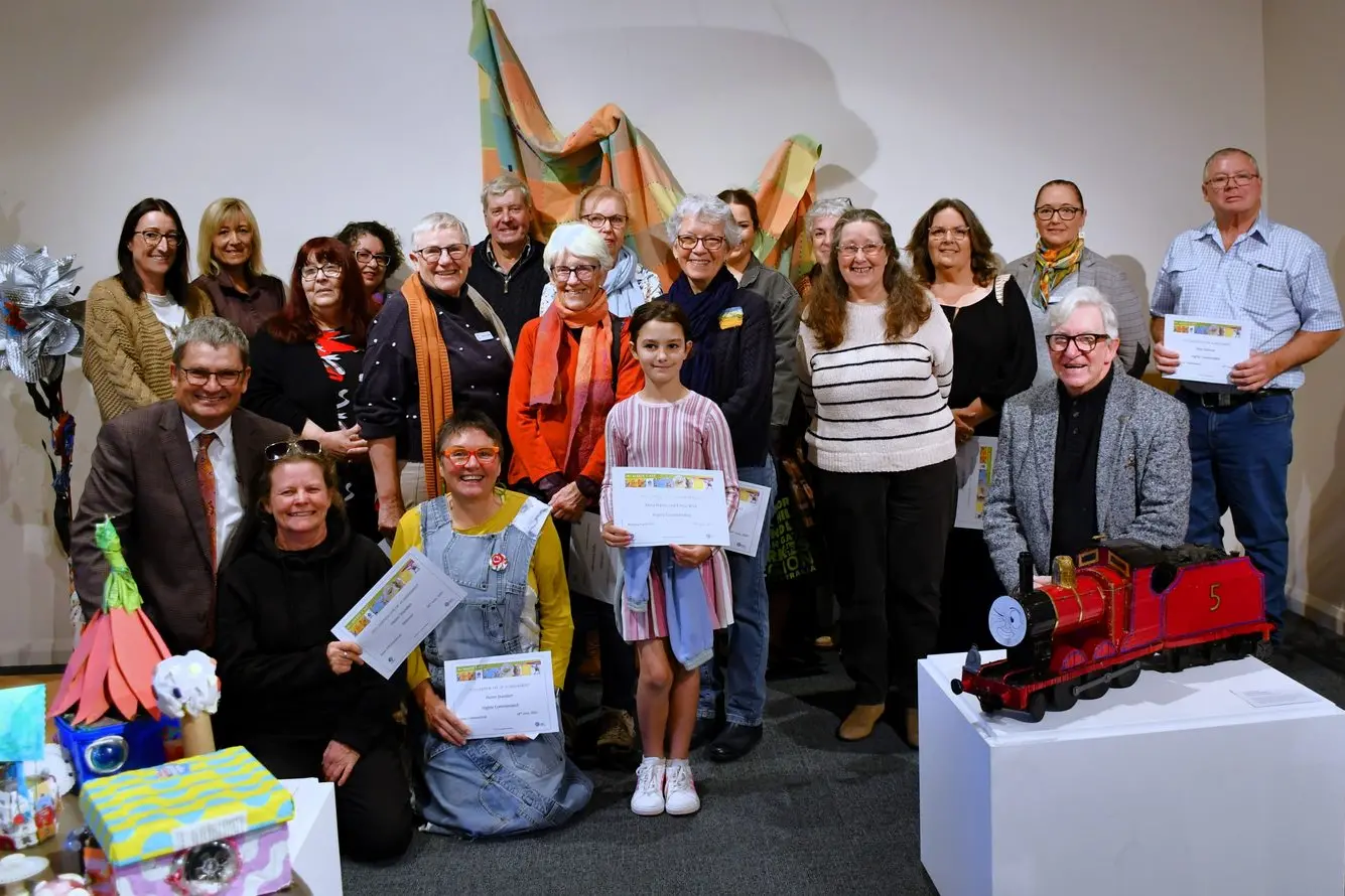 Winners and Highly Commended Award winners at this year\\'s Waste 2 Art. PHOTOS: Jenny Kingham