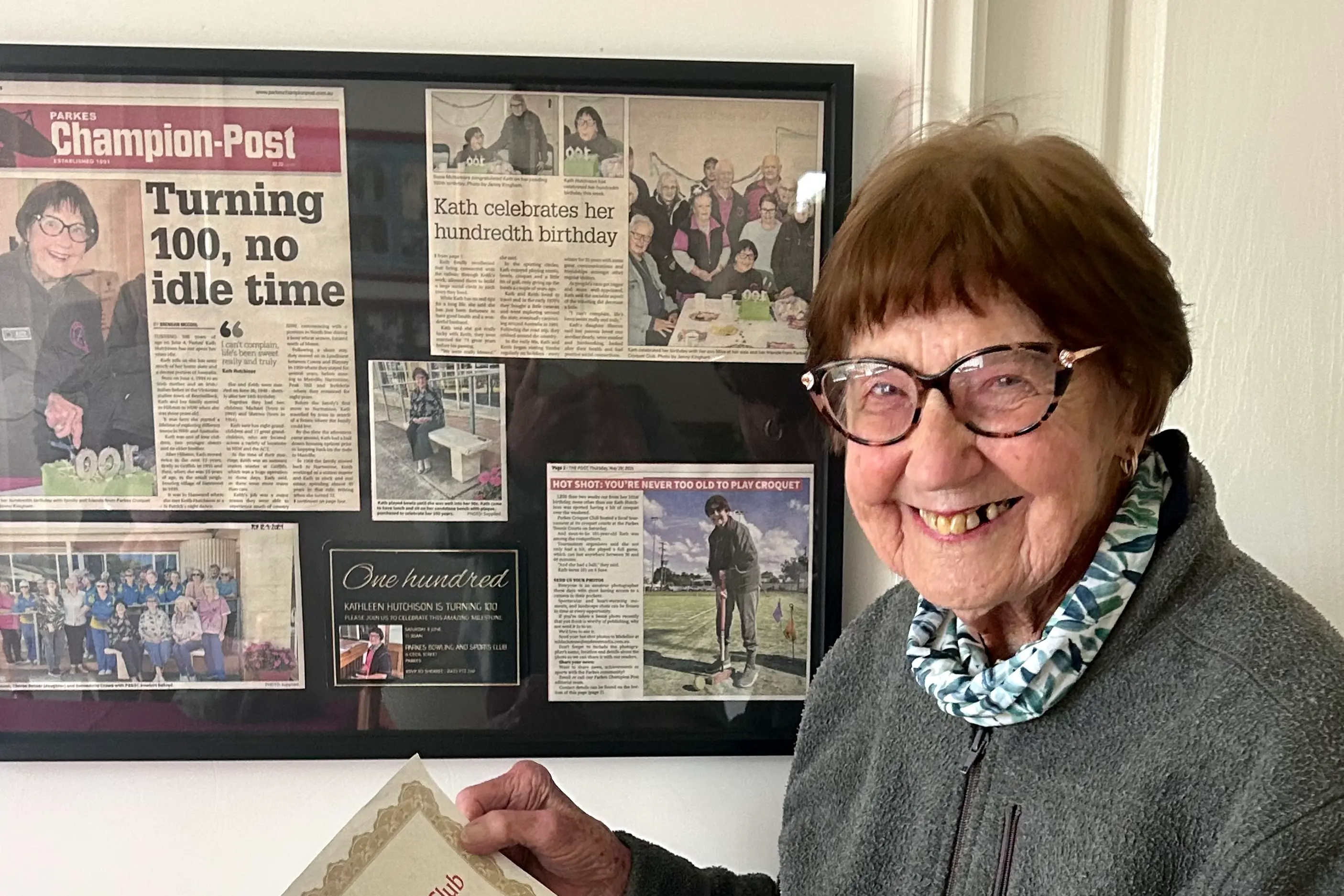 <p>At 101 years old, Kath Hutchison has officially been deemed an honorary member of the Parkes Croquet Club. PHOTO: Beth Thomas</p>\\n