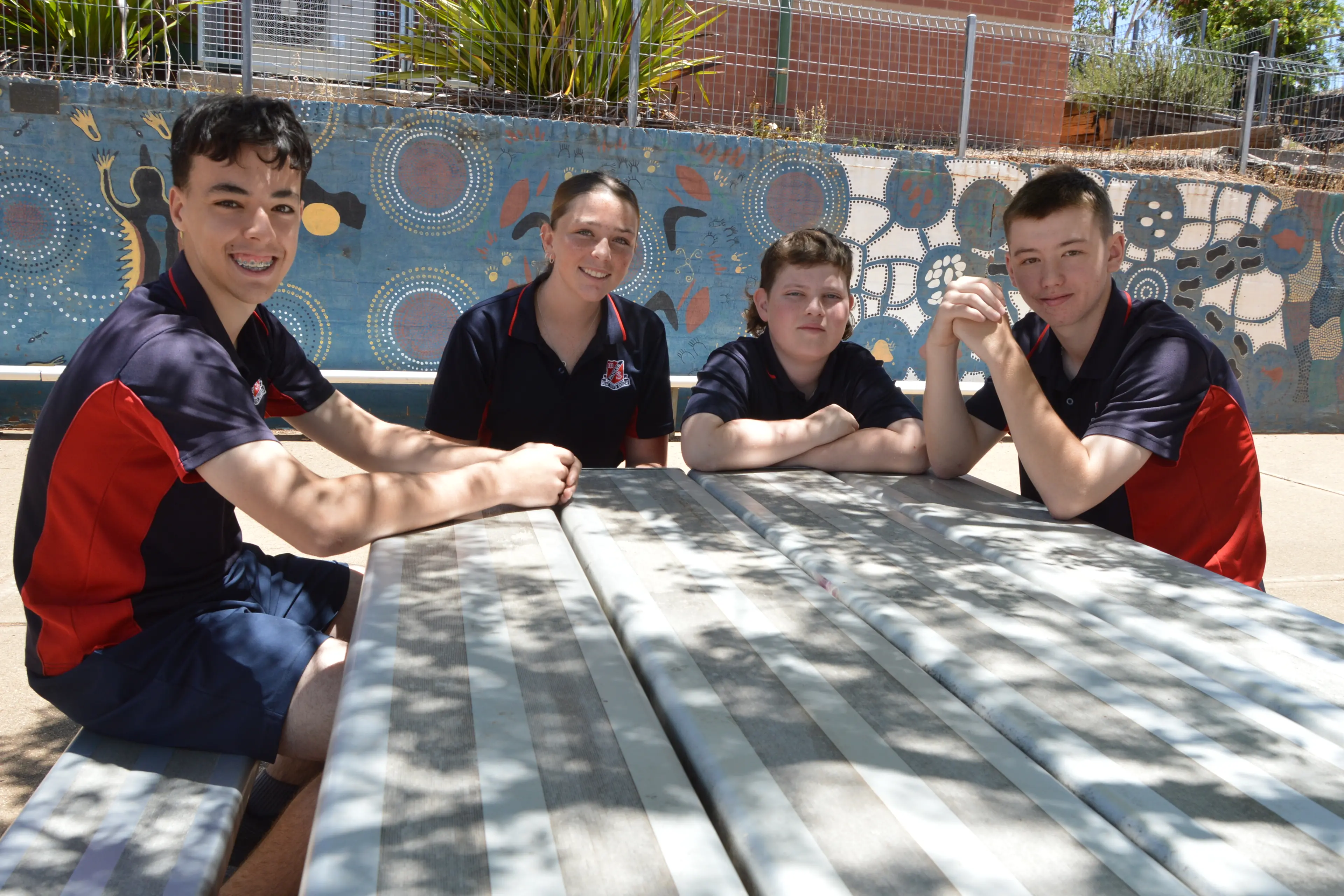 <p>15-year-olds Henry Kross and Addison Summerhayes, Andrew James (13) and Max Jones (15) say they don\\'t use social media that much and aren\\'t too worried about the approaching ban on kids aged under 16. PHOTO: Christine Little</p>\\n