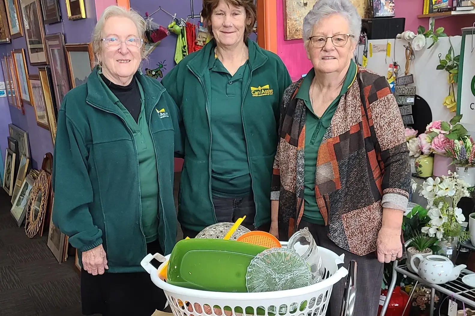 <p>Parkes Can Assist president Sylvia Glendenning, Robyn Kent and Adrianne Brown on duty in the shop in Court Street.</p>\\n