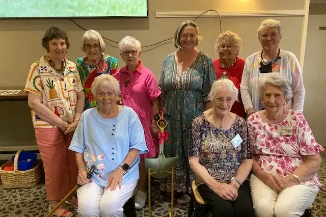 <p>Some of the Parkes Garden Club members that attended the Christmas lunch and were lucky winners of an assortment of raffles - back, Val Roley, Robyn Morrisey, Dawn Phipps, Sharelle MacRae, Norma Garment and Joy Freebane; front, Shirley Murry, Joyce Cole and Barabra Macgill.</p>\\n