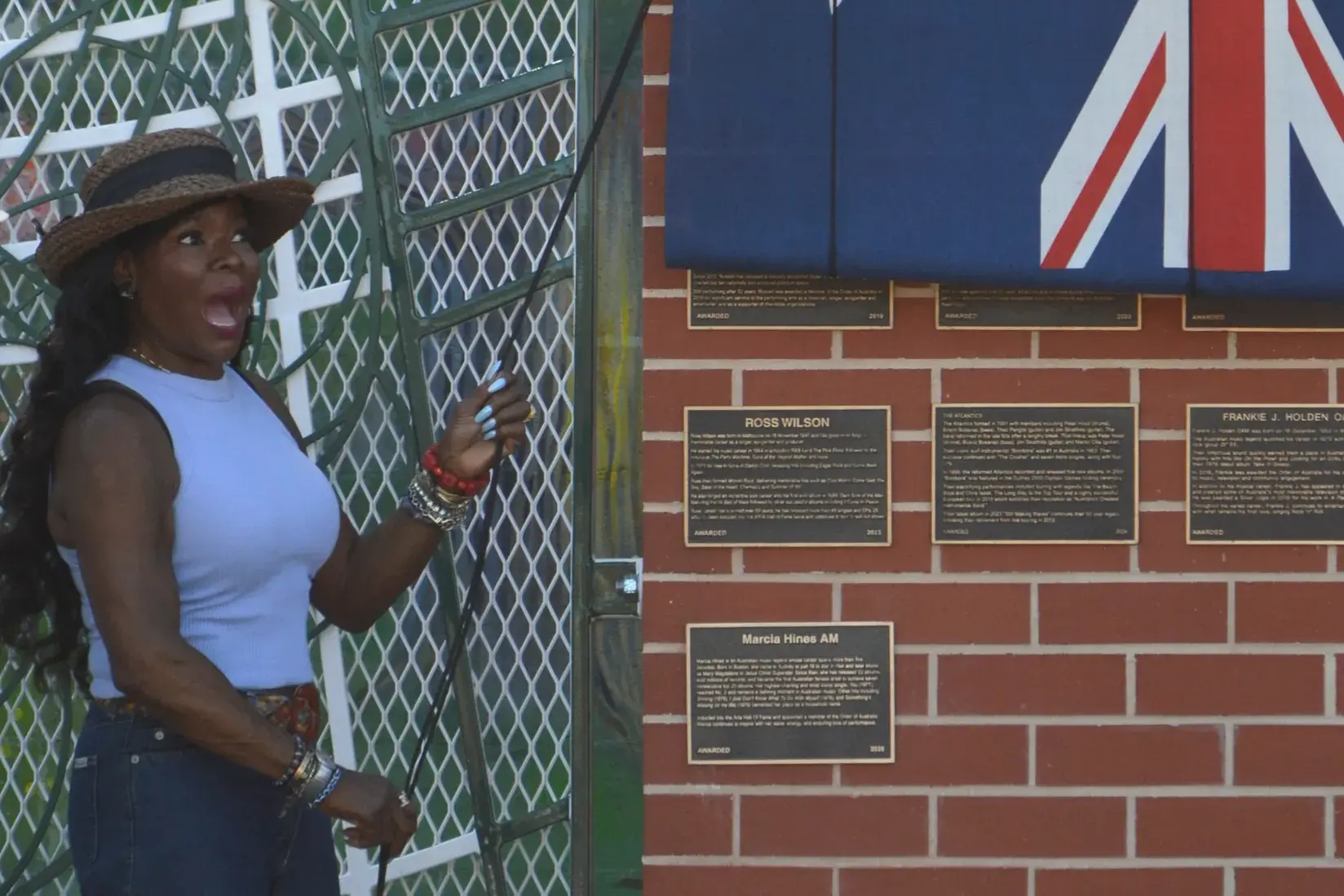 <p>Marica Hines was excited to unveil her plaque on the Wall of Fame. PHOTOS: Madeline Blackstock</p>\\n