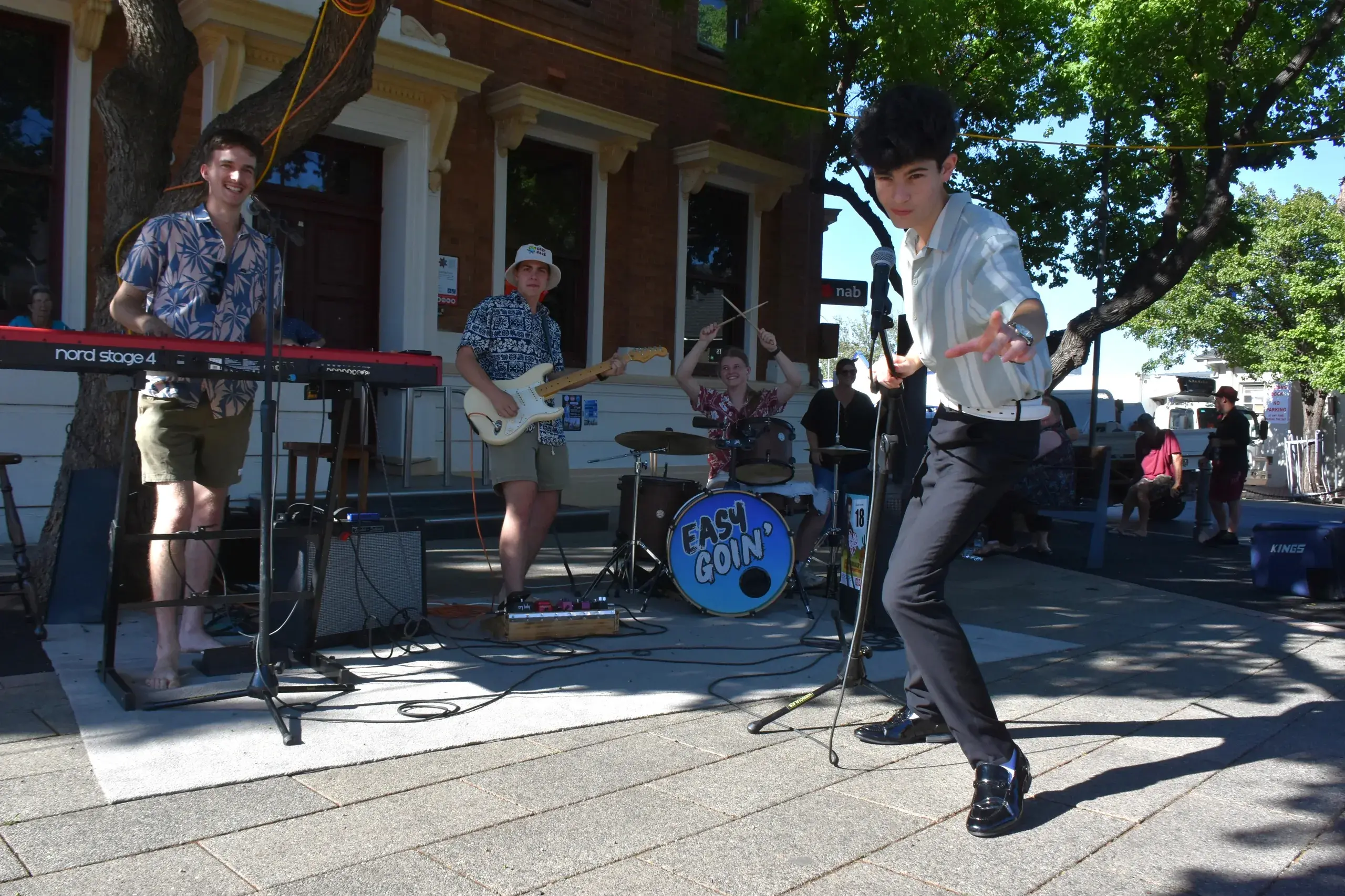 <p>Parkes band Easy Goin\\' of Joey Tanswell, Will Bligh and Ruby Wilson crossed paths with teen rocker Ruben Aguilera from Wollongong at last year\\'s Parkes Elvis Festival and struck a near-instant friendship. PHOTOS: Christine Little</p>\\n