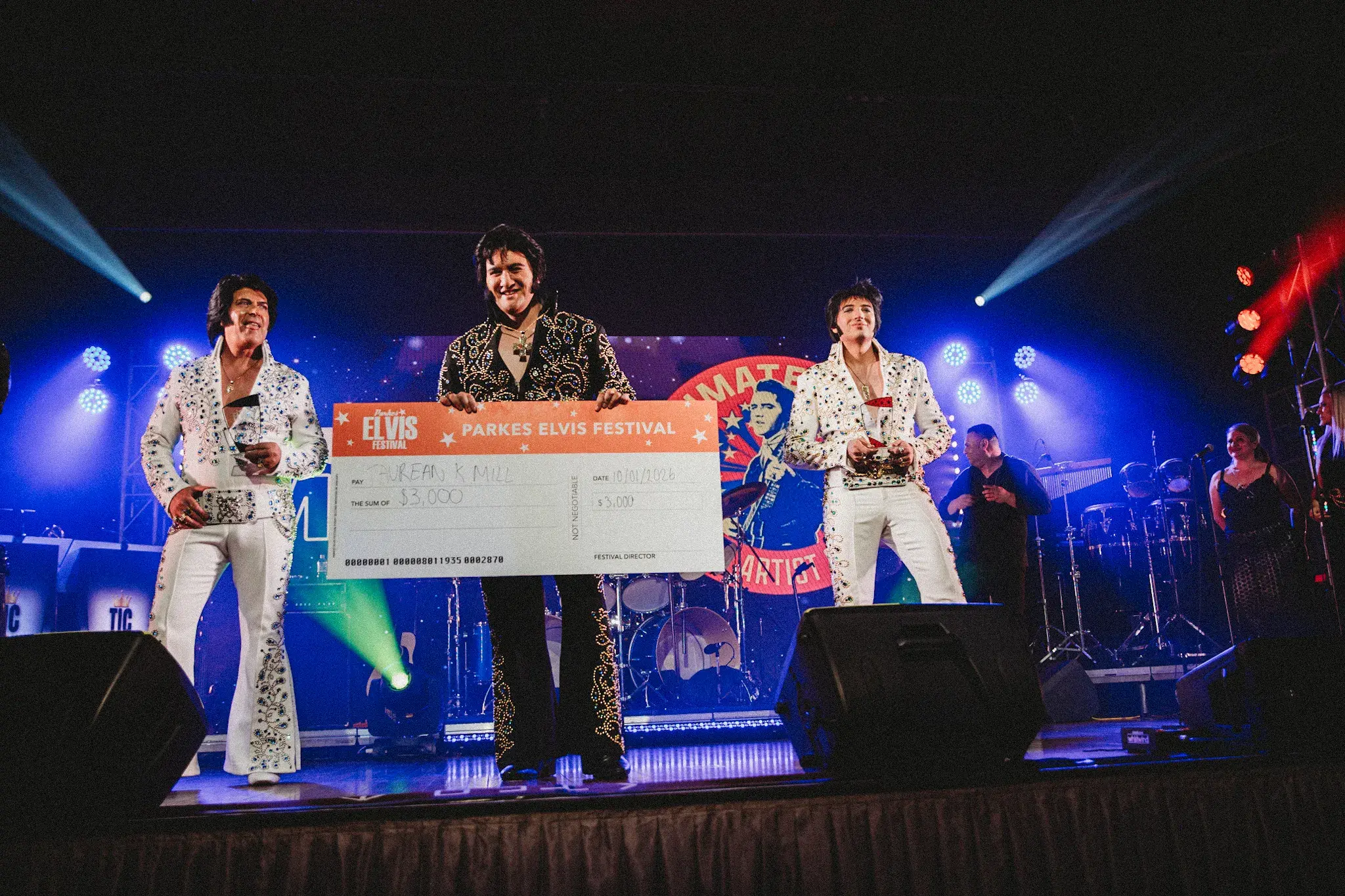 <p>Taurean Kenny Mill from New Zealand is the 2026 Parkes Ultimate Elvis Tribute Artist winner after taking out the final on Saturday. Anthony Fenech (right) came second and Brendon Chase (third). PHOTOS: Parkes Elvis Festival</p>\\n