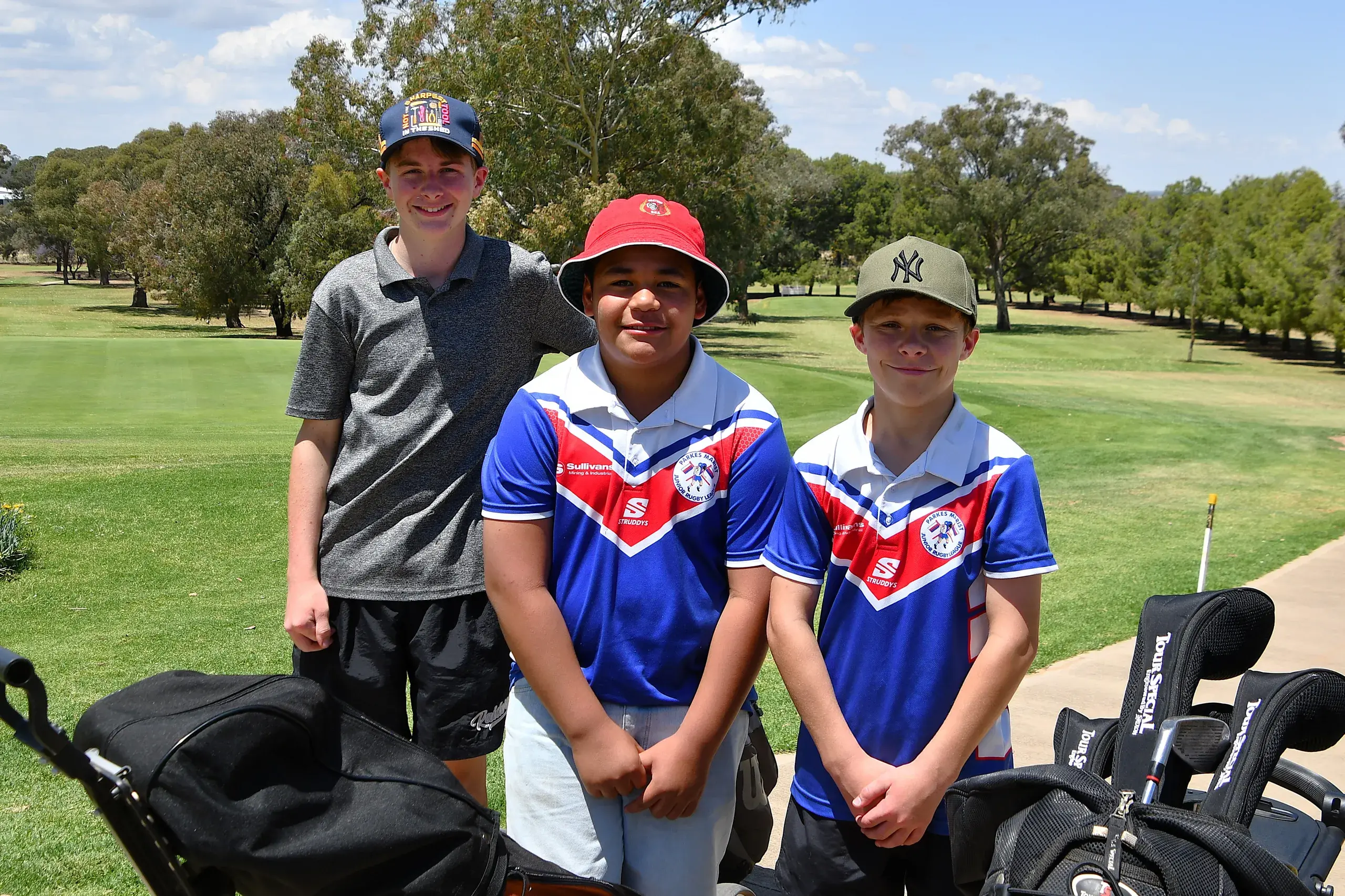 <p>Rigby Milford, Aisea Folau and Oliver Monkerud were spotted playing a round of golf last year. The school holidays have also been a good time for our youngsters to get out and have a hit. PHOTO: Jenny Kingham</p>\\n