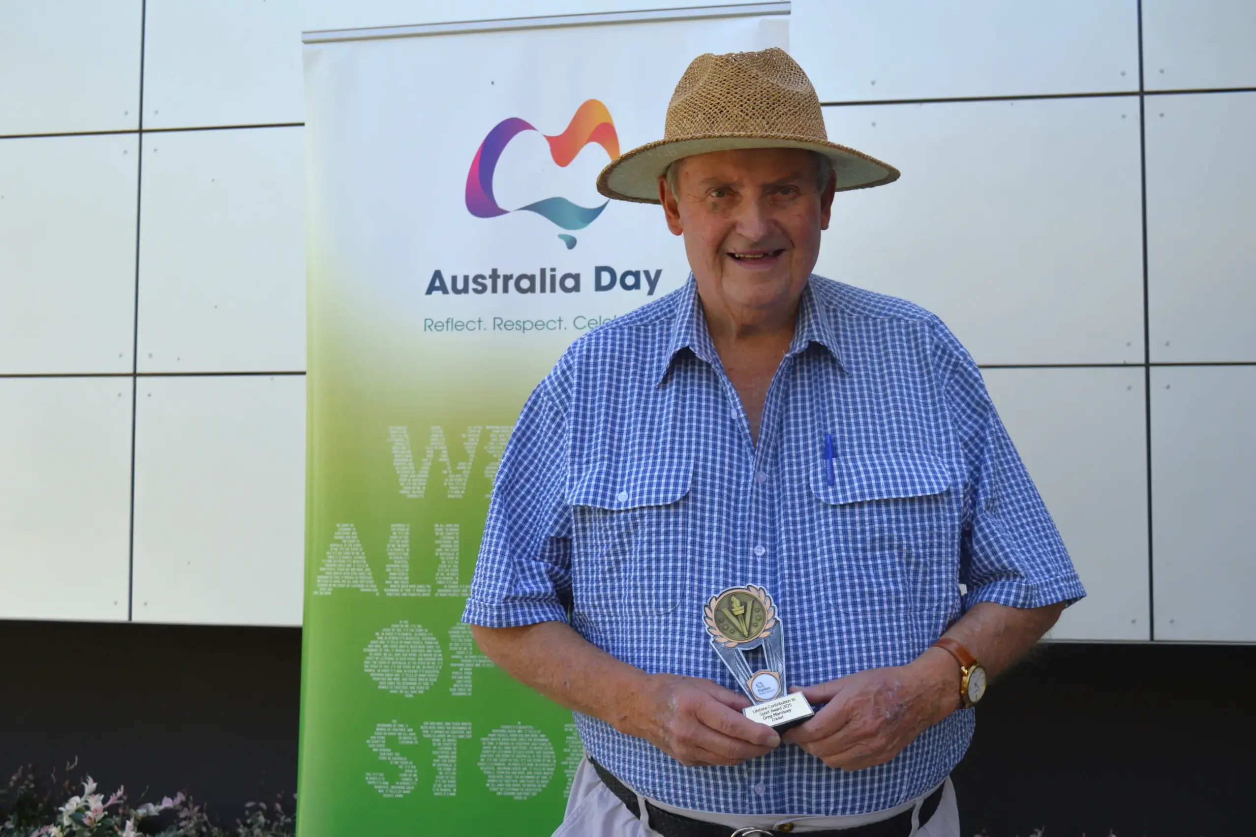 <p>Greg Morrissey OAM was honoured with a Lifetime Achievement Award during the Parkes Shire Sport Awards on Australia Day. PHOTOS: Christine Little</p>\\n