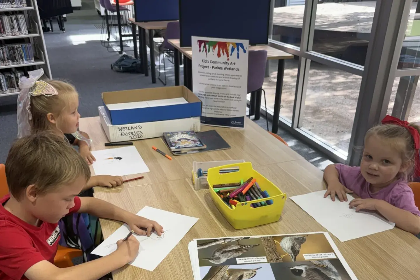 <p>Parkes Shire Council is running a kids wetland animal drawing competition at the Parkes library and are encouraging our young artists to get involved.</p>\\n