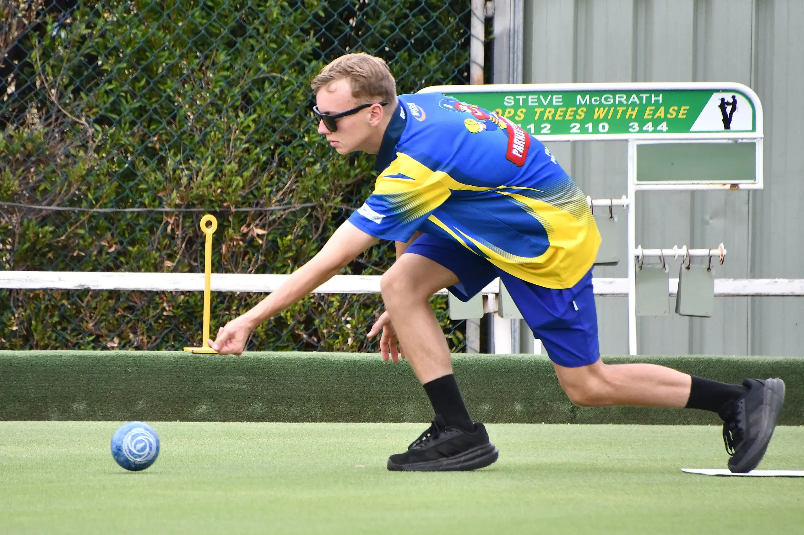 <p>Frasier Beaton is one of the youngest bowlers on the green. Alongside Josh White the young pairing contested the Major Pairs Championships against Ian Simpson and Brian Hampton. PHOTO: Jenny Kingham </p>\\n
