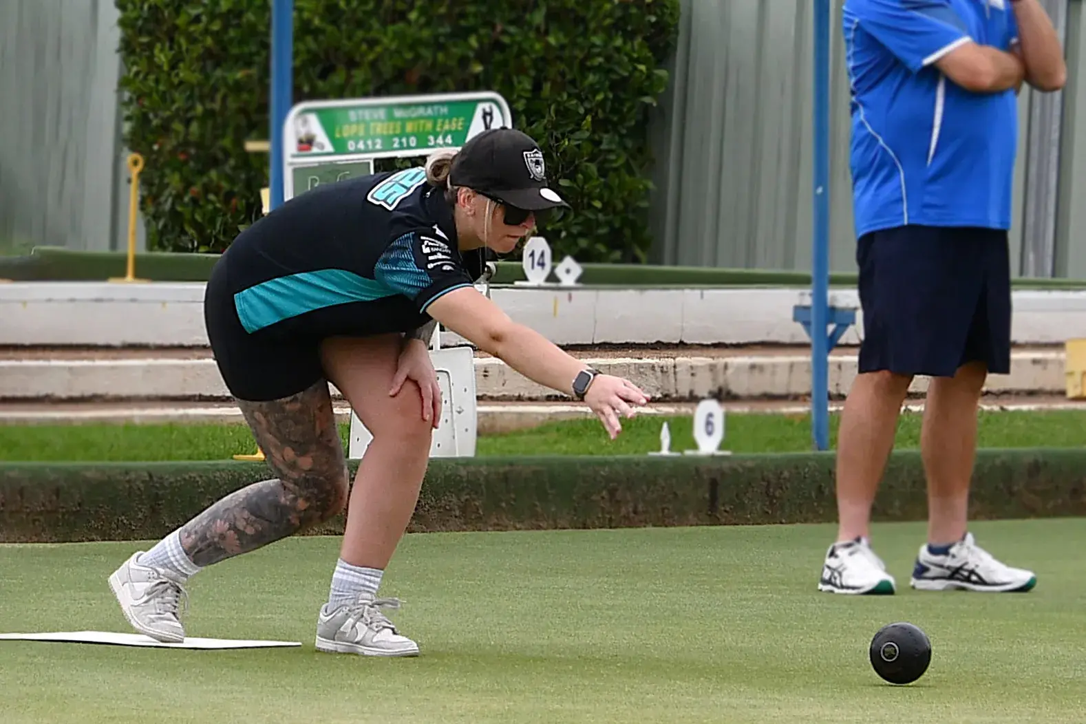 <p>Tasha Allen has bowled her way through to the Minor Pairs Championship semi-final alongside Scott Allen. PHOTO: Jenny Kingham</p>\\n