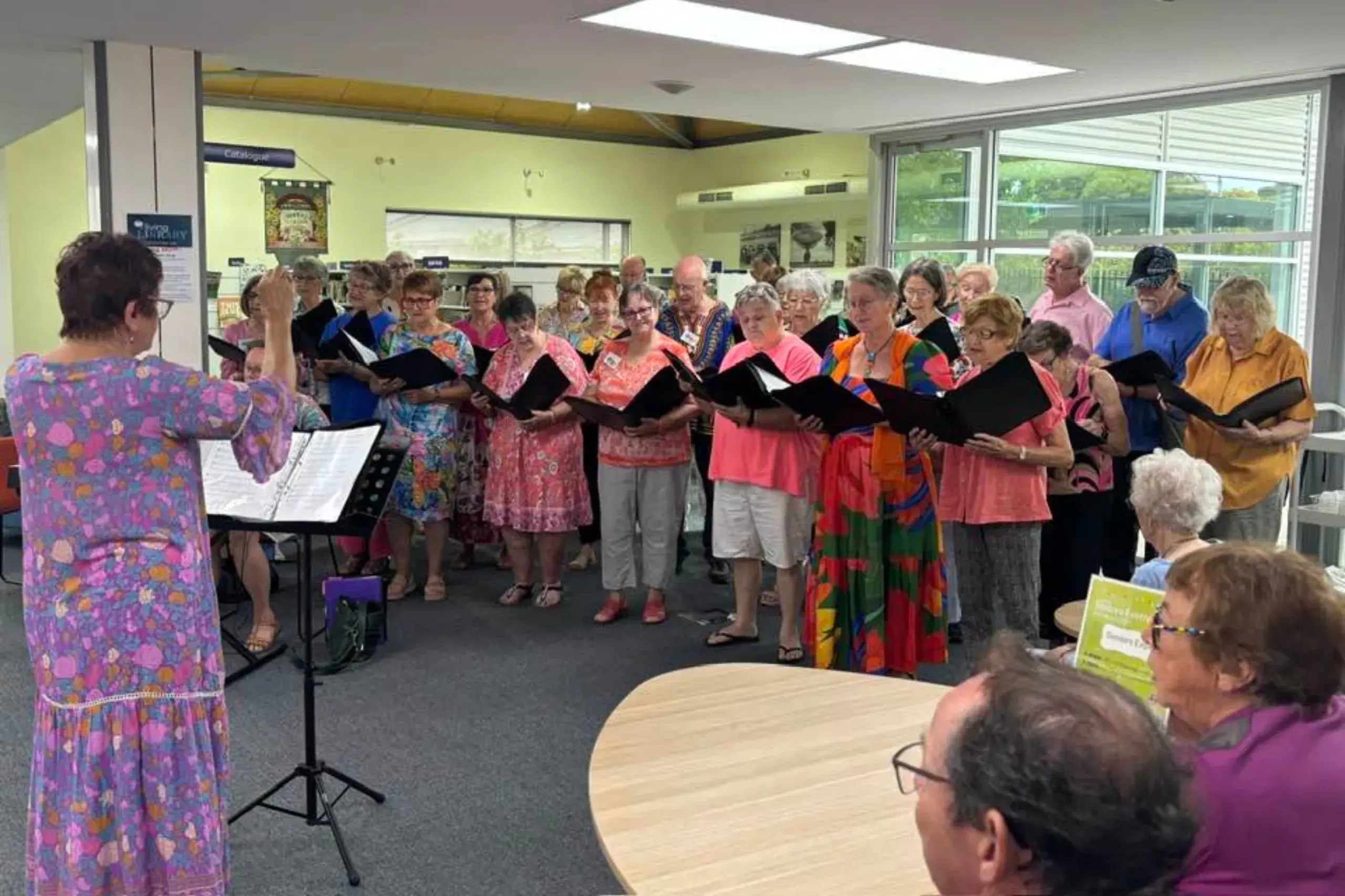 <p>Parkes Community Choir welcomed visitors to the Seniors Expo at the Parkes Library on Monday and helped to kick-off day one of the NSW Seniors Festival. PHOTO: Cr Neil Westcott</p>\\n