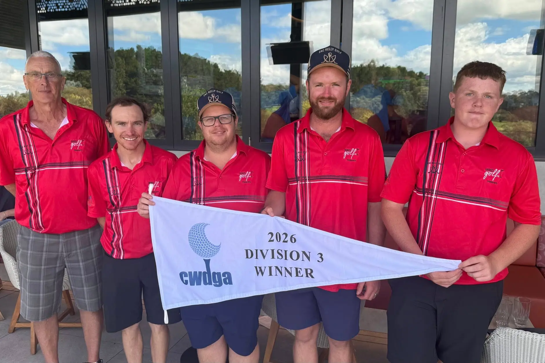 <p>Parkes claimed the Central Western District Golf Association division 3 pennant competition captain Peter Bristol, Ben Coultas, Dylan Hood, Justin Middleton and Taj Harrison. PHOTO: CWDGA</p>\\n