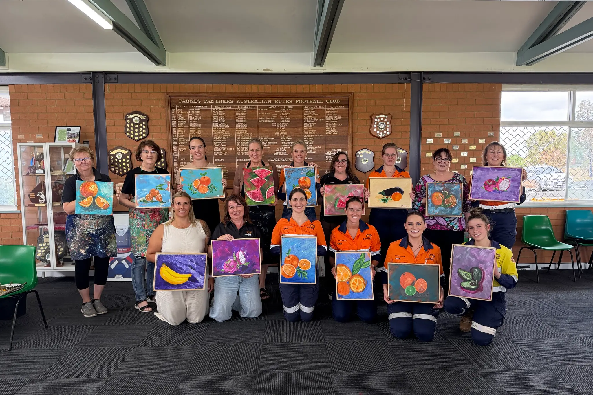 <p>A team of ladies from Northparkes Operations came together to recognise International Women\\'s Day, which included a painting session with the Parkes Painting Group. PHOTO: Northparkes Operations</p>\\n