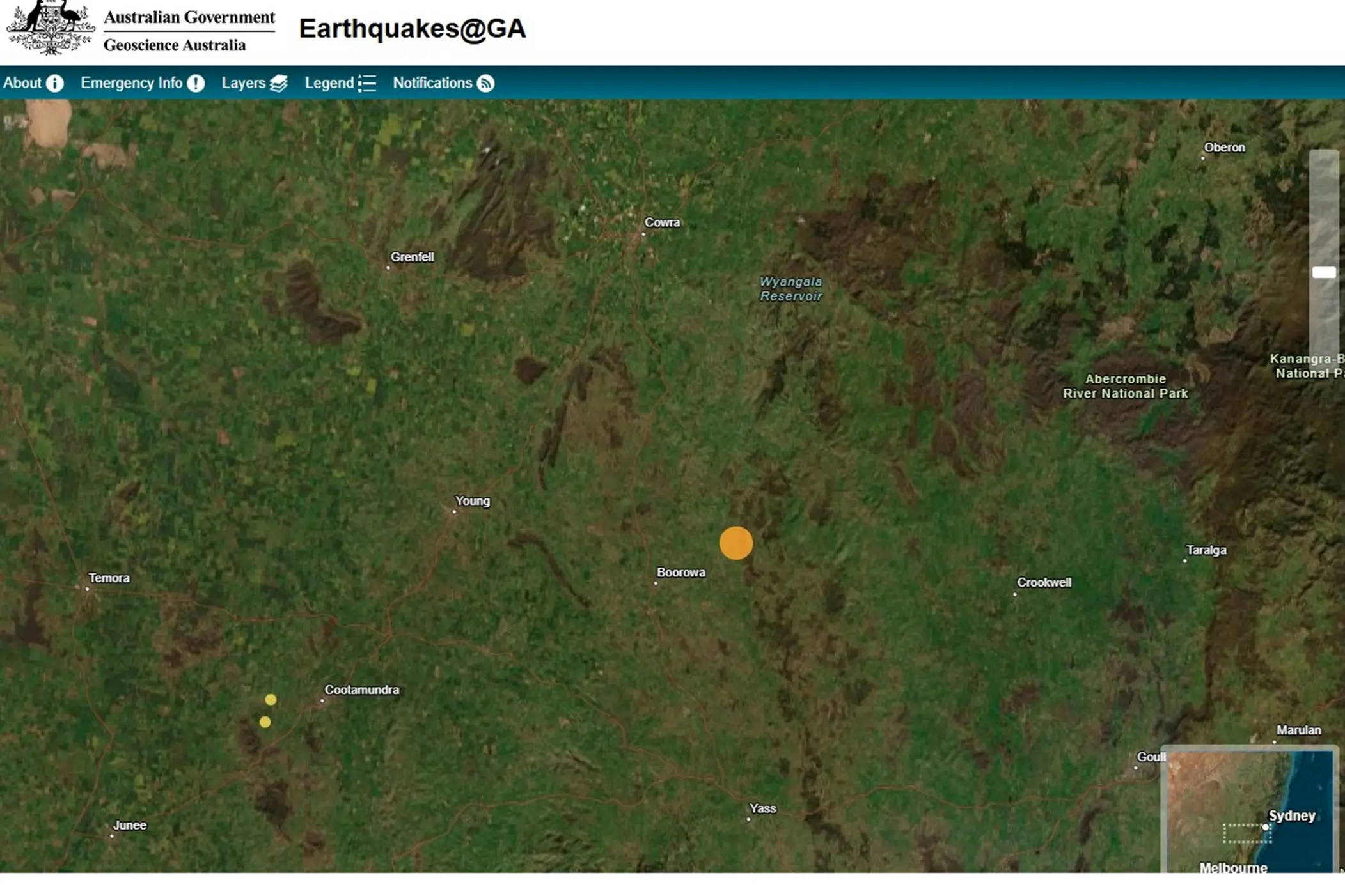 <p>The region was a little shaken on Wednesday, 11 March as Boorowa recorded a 4.4 magnitude earthquake. PHOTO: Geoscience Australia</p>\\n
