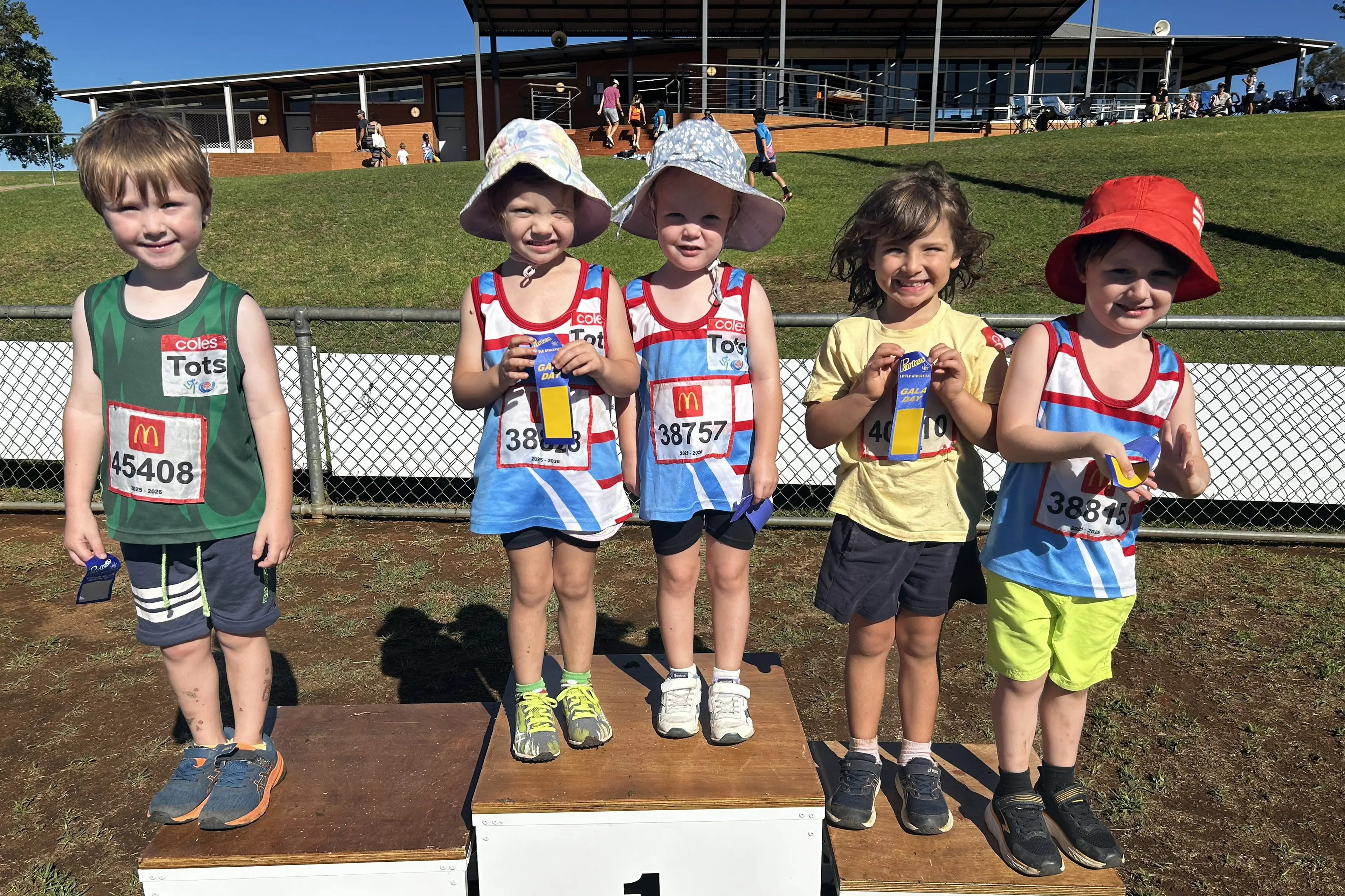 <p>Tiny Tots competitors with their winning ribbons. </p>\\n