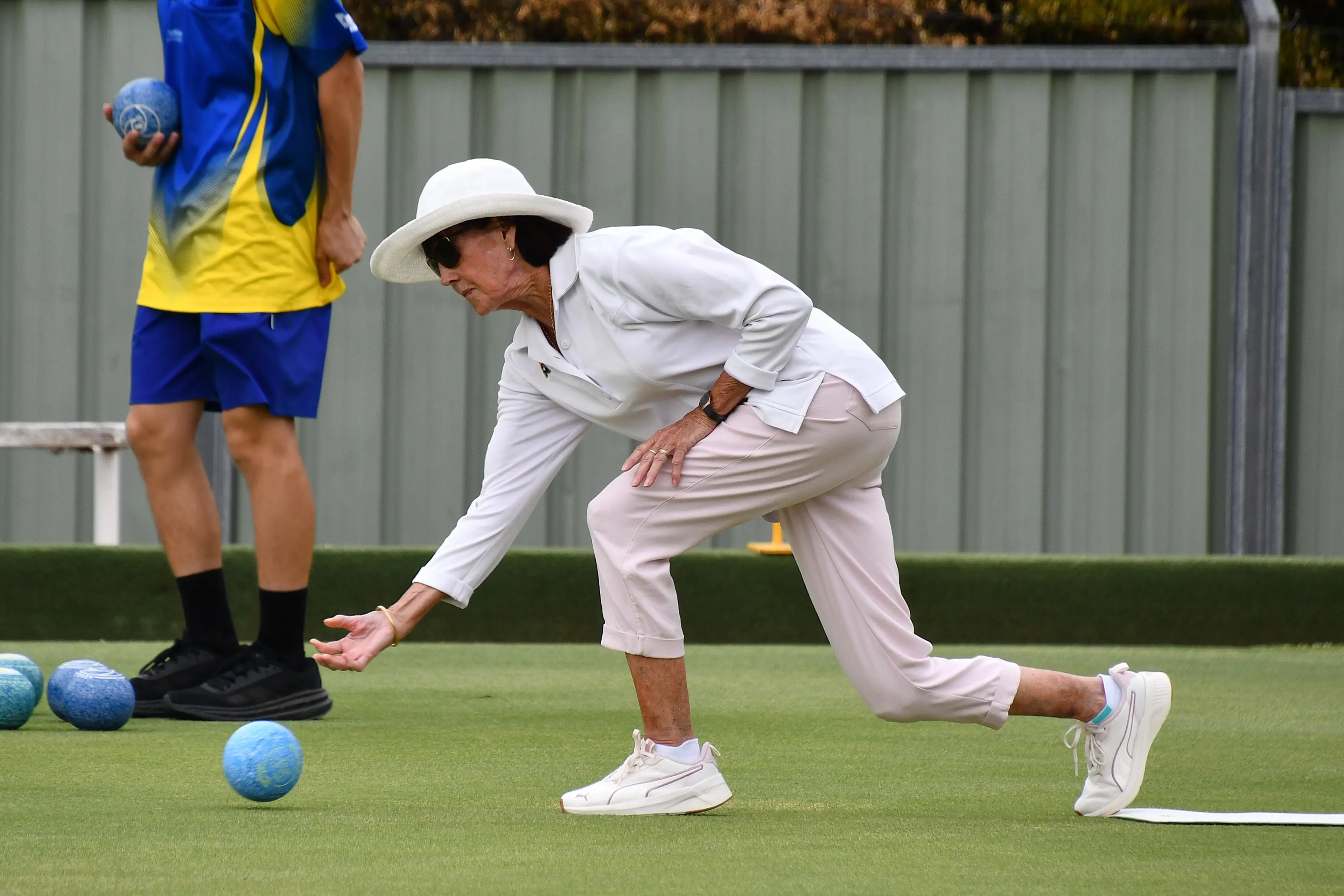 <p>Brenda Davies was on the winning team on Tuesday as the Women\\'s Parkes Bowling and Sports Club\\'s Fours Championships get underway. PHOTO: Jenny Kingham</p>\\n
