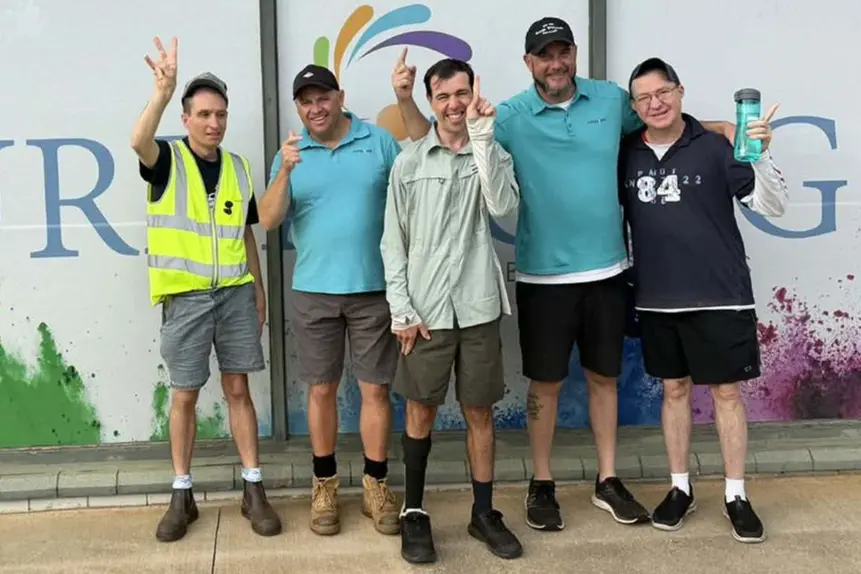 <p>Some of Currajong Disability Services\\' Super Tag Gala Day participants, Chris \\u201CSpicy\\u201D Spicer (half back), Jono Morrison (assistant coach), Blake \\u201CThe Snake\\u201D Huntly (fullback), Chris Mitchell (assistant coach) and Dan \\u201CBones\\u201D Jones (second row).</p>\\n