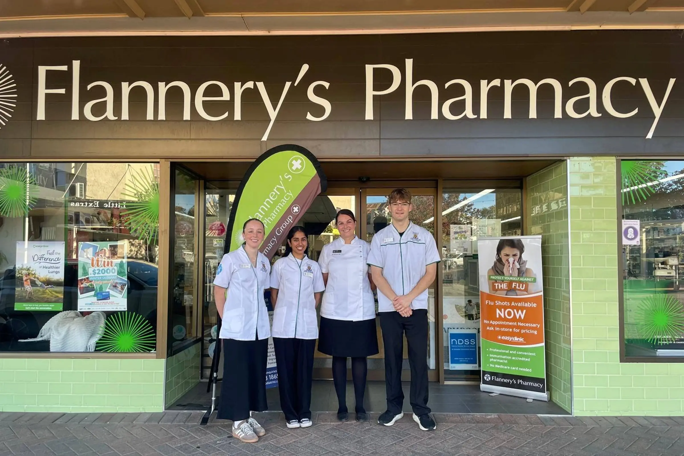<p>Ruby Budge, Sehaj Hothi and Jaxon Reid with Life Pharmacy Group partner Sarah Hazell.</p>\\n