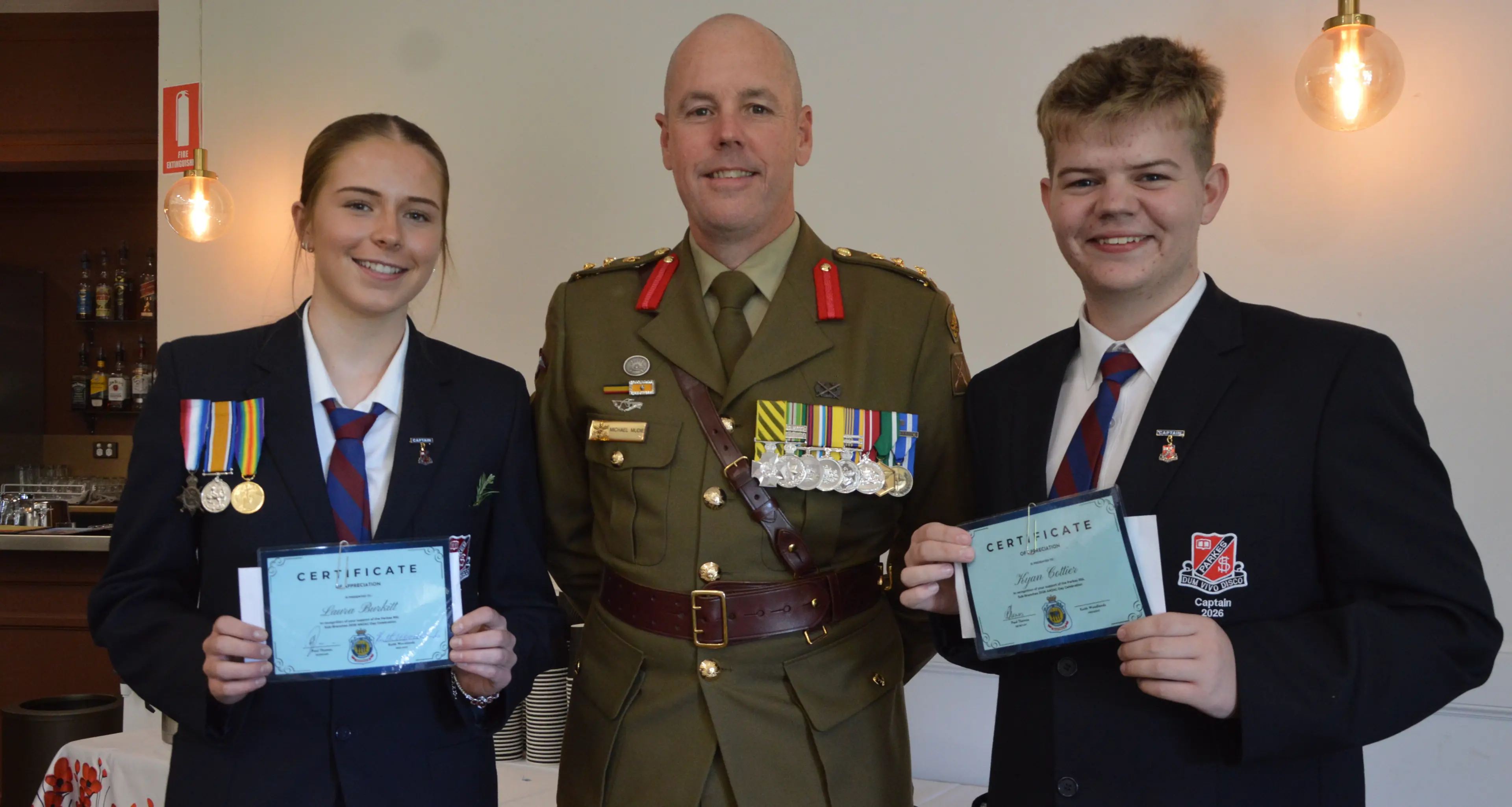 Students thanked for their roles on ANZAC Day